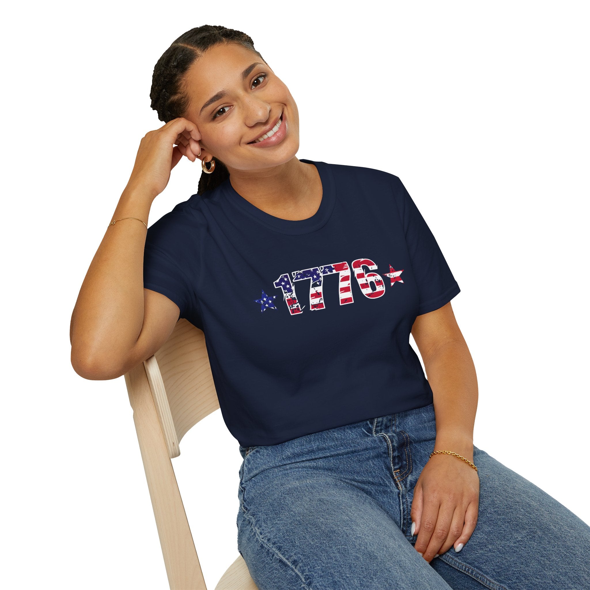 1776 Patriotic T-Shirt — American Flag Vintage Independence Day Tee
