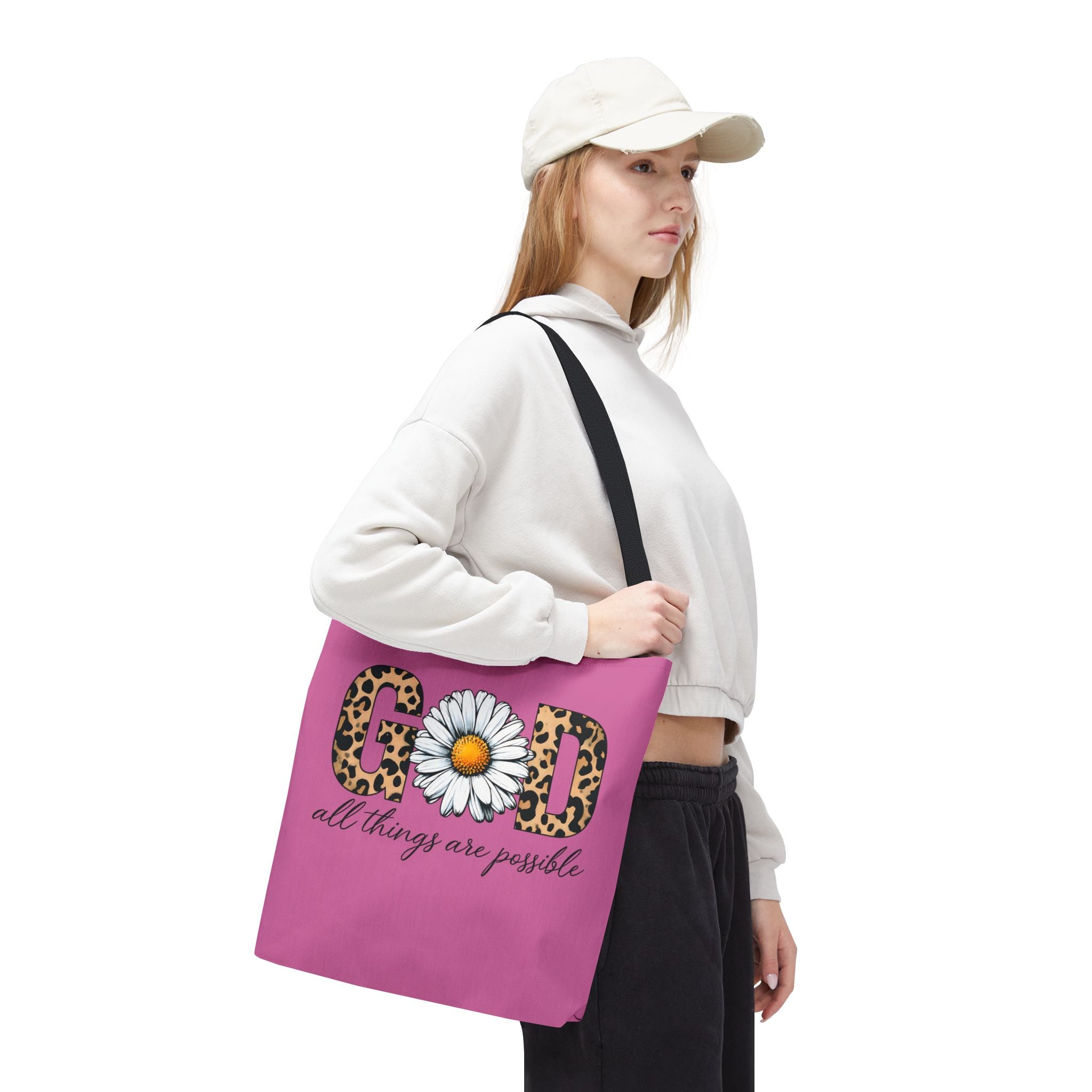 Floral Inspirational Tote Bag - All Things Are Possible