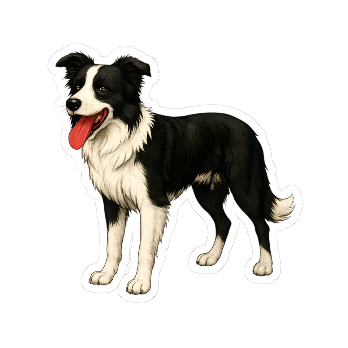 Custom Dog Kiss-Cut Stickers, Adorable Border Collie, Pet Lover Decor, Laptop Stickers, Dog Owner Gifts, Cute Animal Stickers