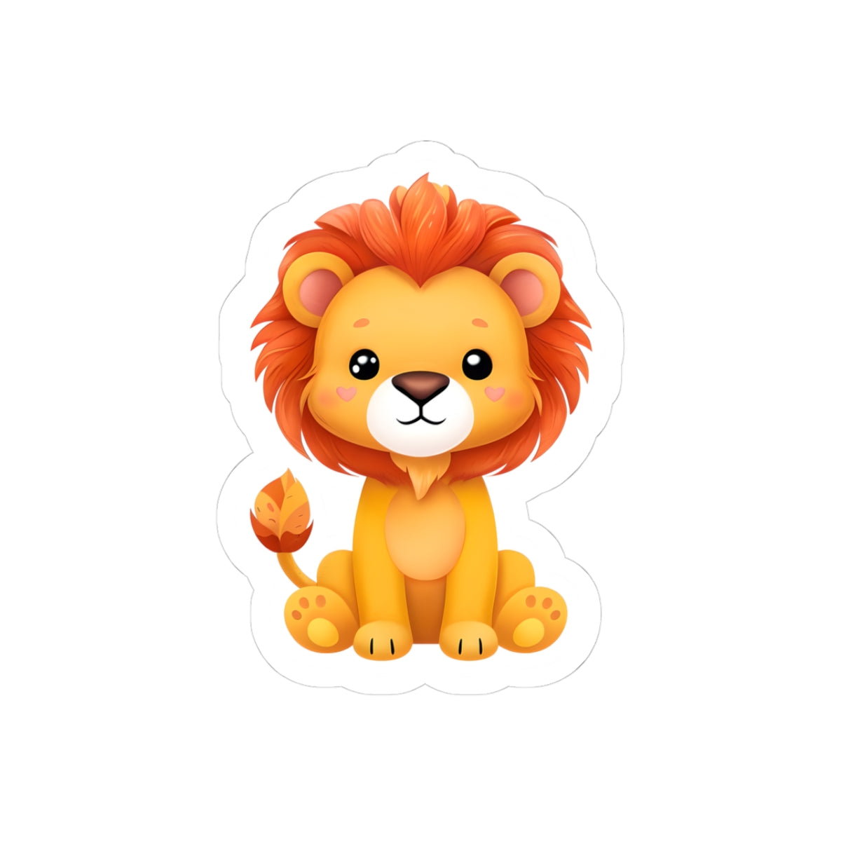 Cute Lion Kiss-Cut Stickers - Kids Room Decor, Laptop Accessories, Gift for Animal Lovers, Fun Party Favors, Cute Cartoon Art