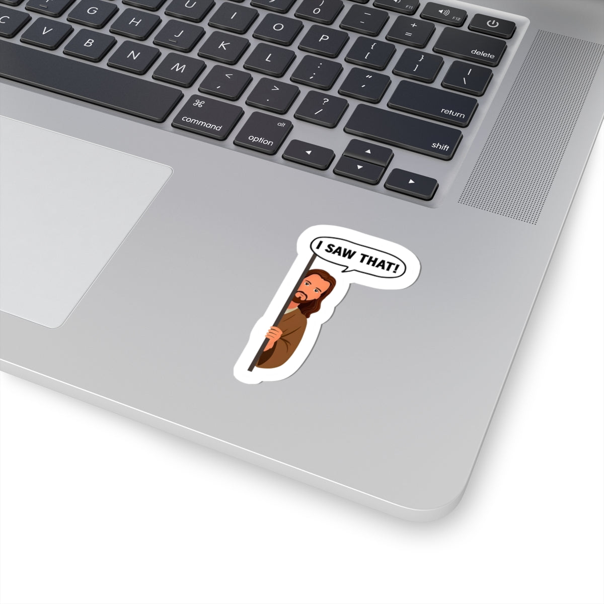 Funny Jesus Stickers, Quirky Laptop Decals, Religious Humor, I Saw That! Stickers, Christian Gifts, Faith-Based Decor