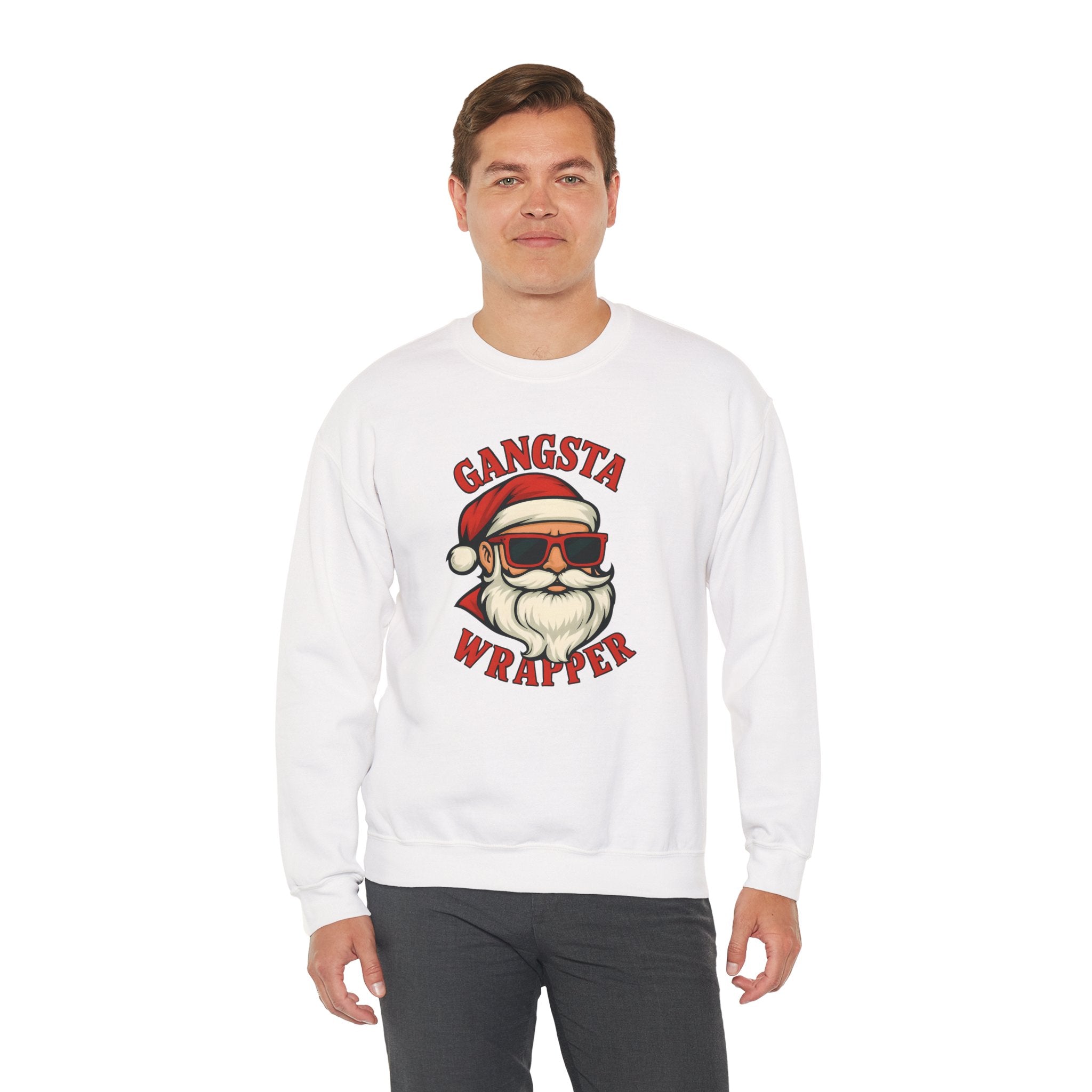 Gangsta Wrapper Crewneck Sweatshirt – Funny Christmas Apparel for Holiday Cheer