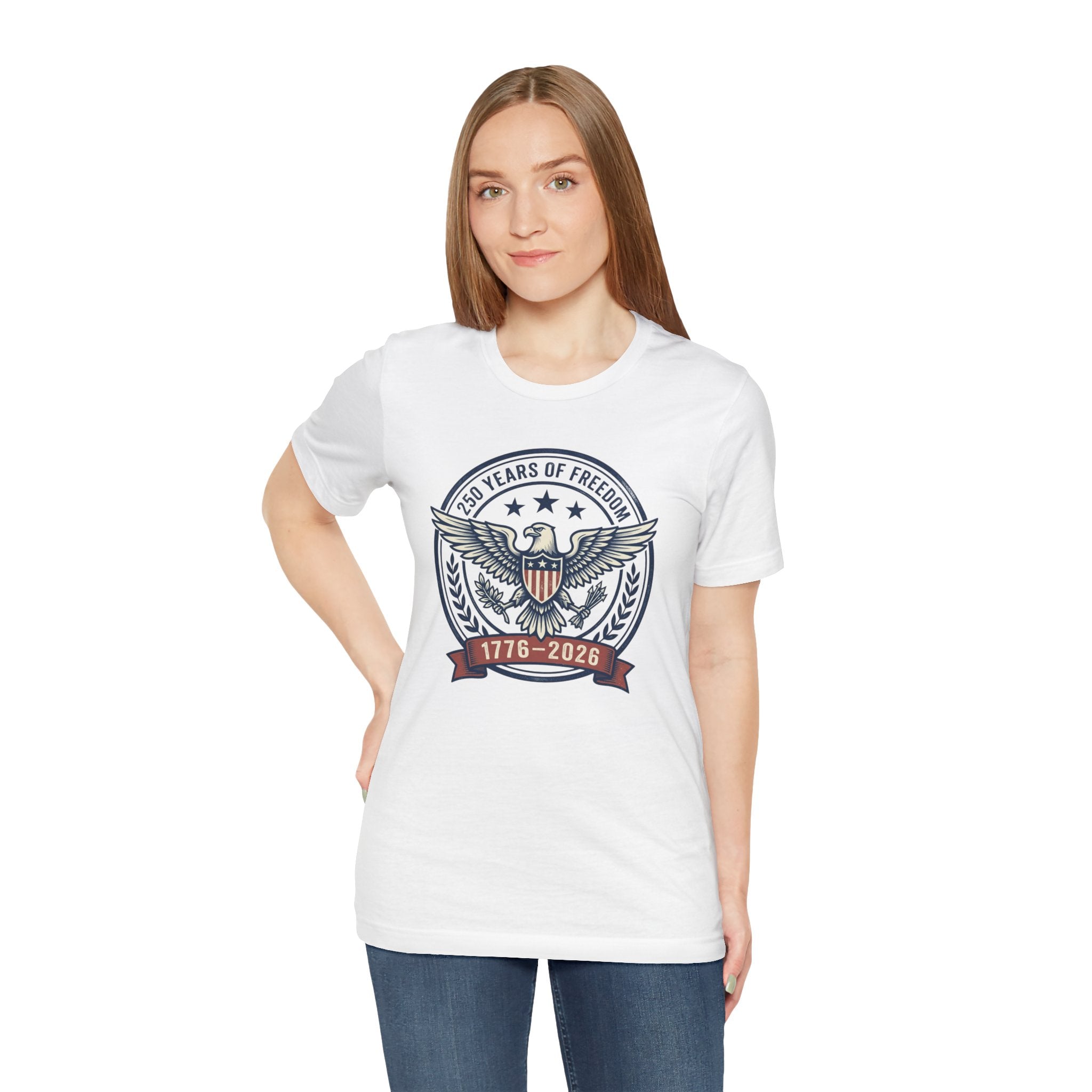 1776–2026 Eagle Crest T-Shirt | Retro Americana 4th of July, Stars & Stripes