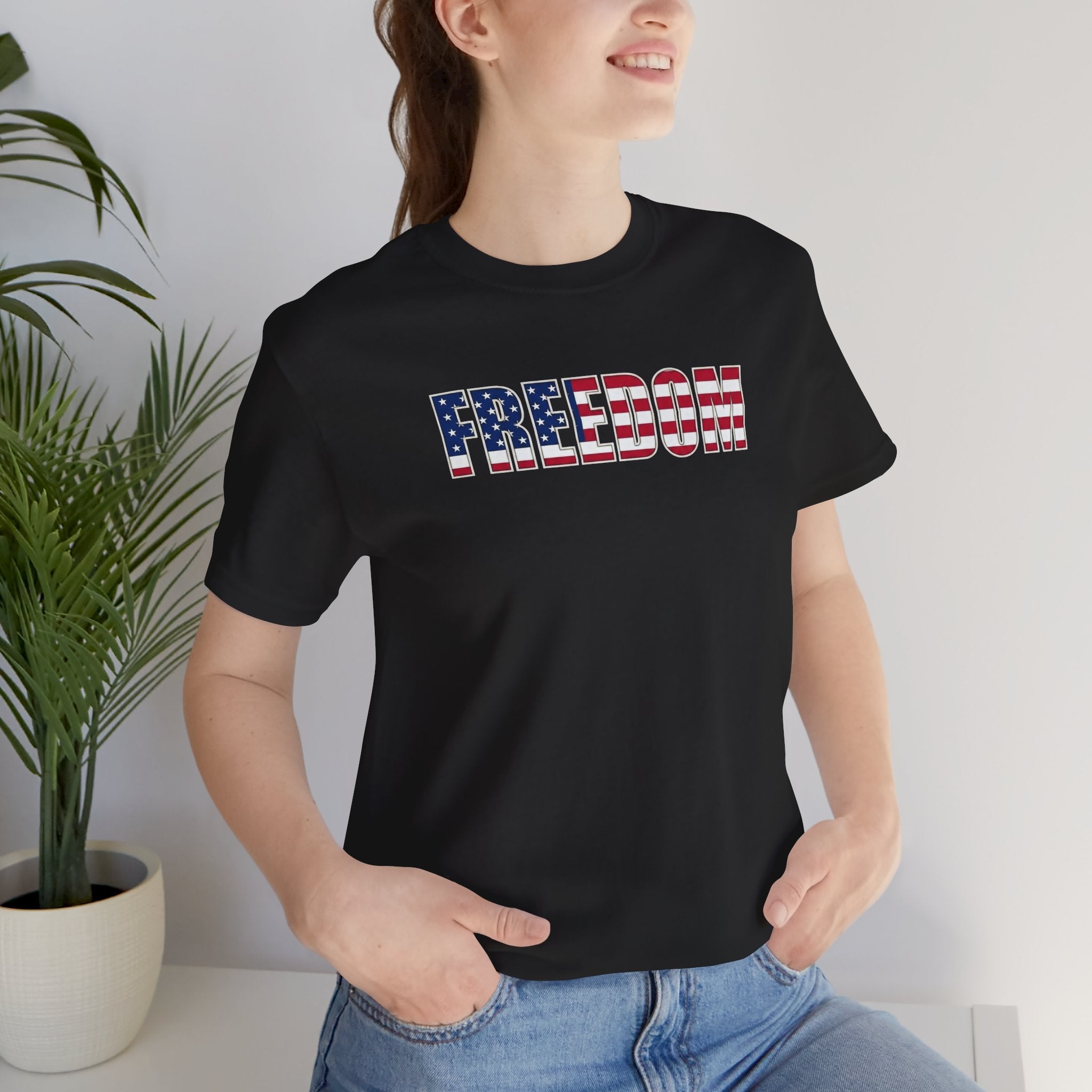 Freedom American Flag Tee — Patriotic 'FREEDOM' Graphic T-Shirt