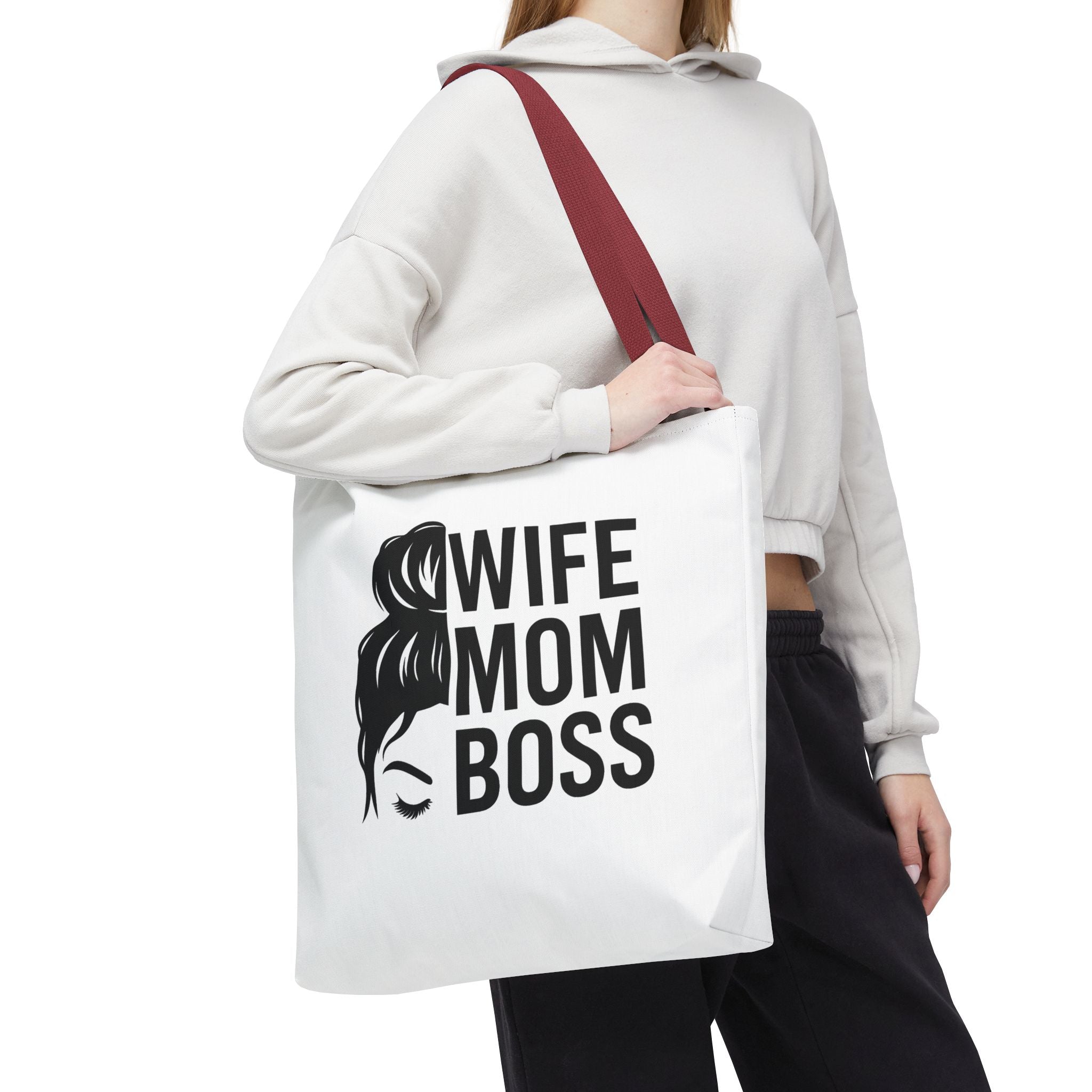 Wife Mom Boss Tote Bag - Chic, Durable Tote for Moms, Stylish Carry-All, Gift for Mother's Day, Work, and Everyday Use