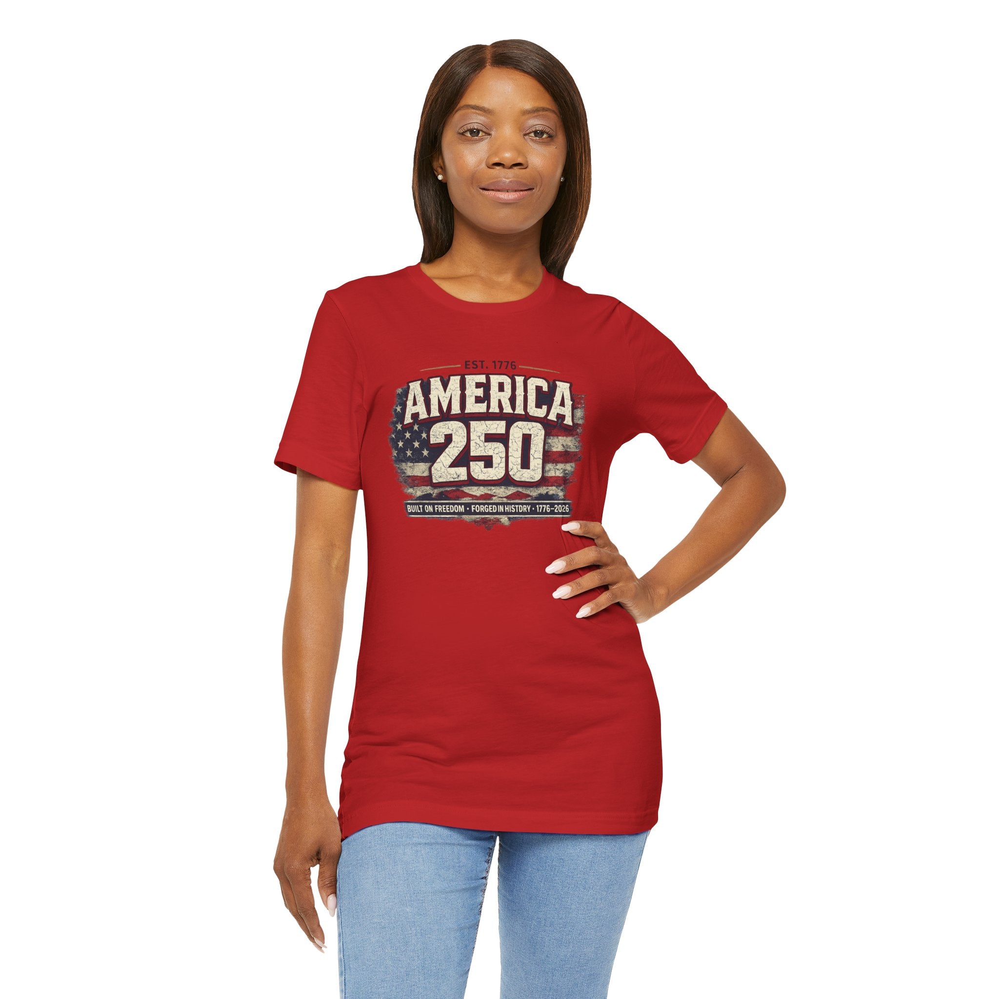 America 250 T-Shirt — Vintage Flag Patriotic 1776-2026 Anniversary Tee