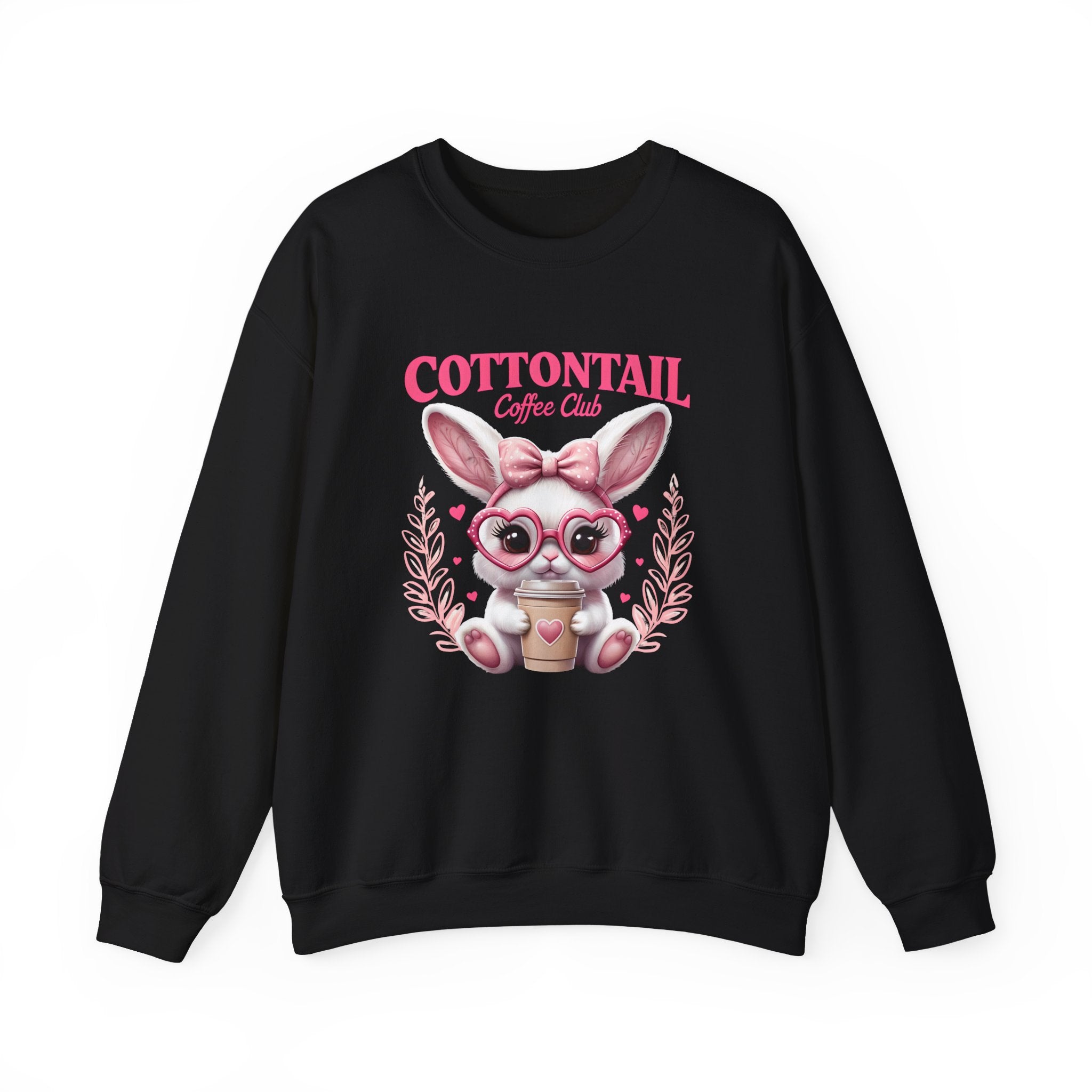 Cottontail Coffee Club Sweatshirt — Cute Bunny with Coffee Graphic