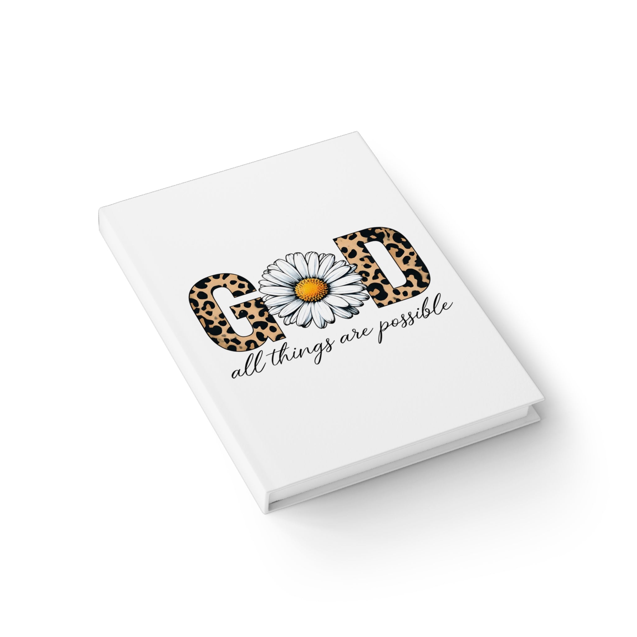 God Is Possible Journal - Inspirational Leopard Print Design