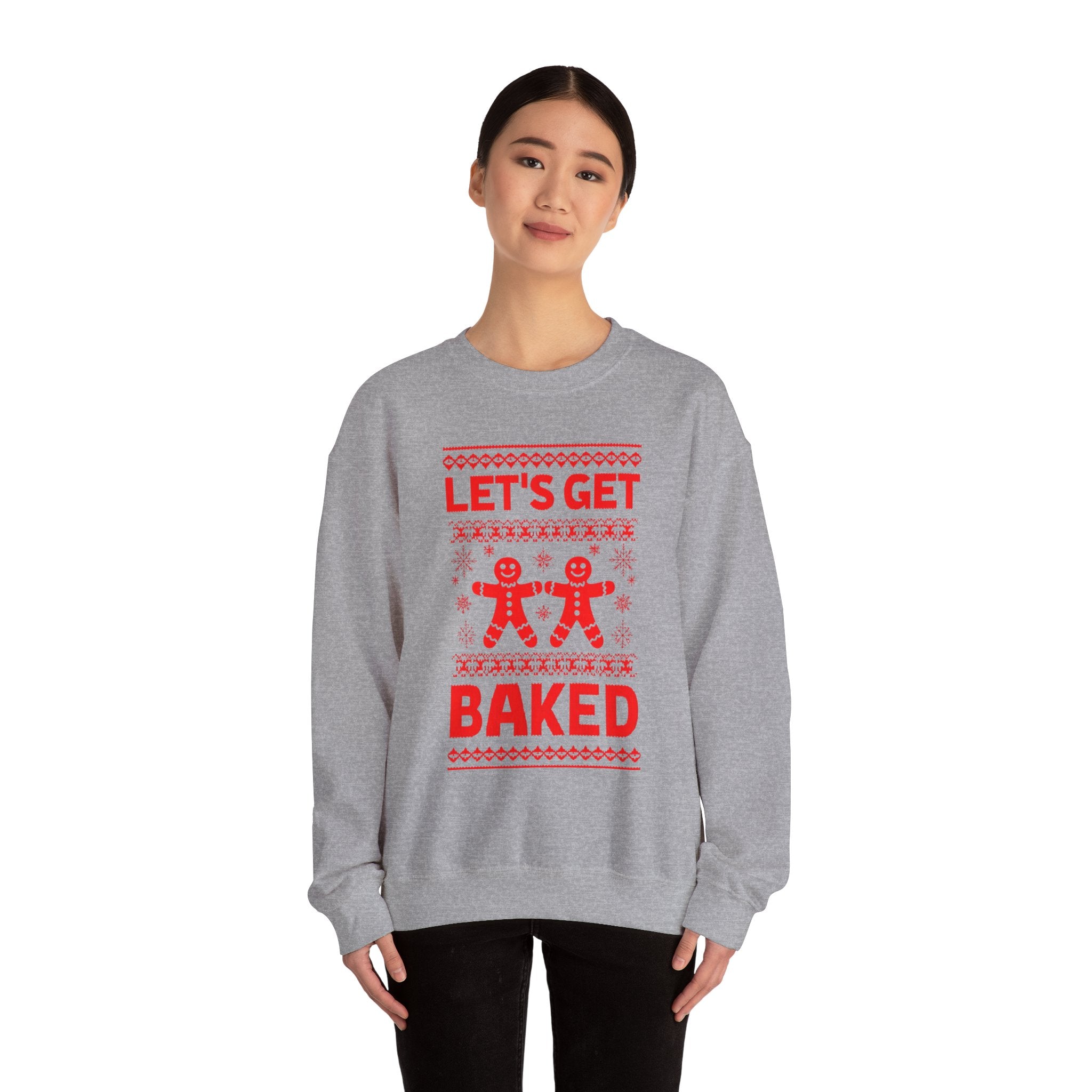 Festive Crewneck Sweatshirt - "Let's Get Baked"