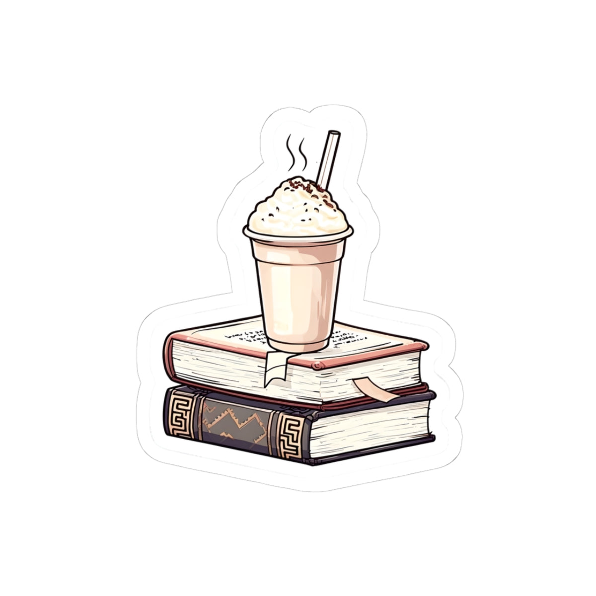 Coffee & Books Kiss-Cut Stickers - Perfect for Readers and Students