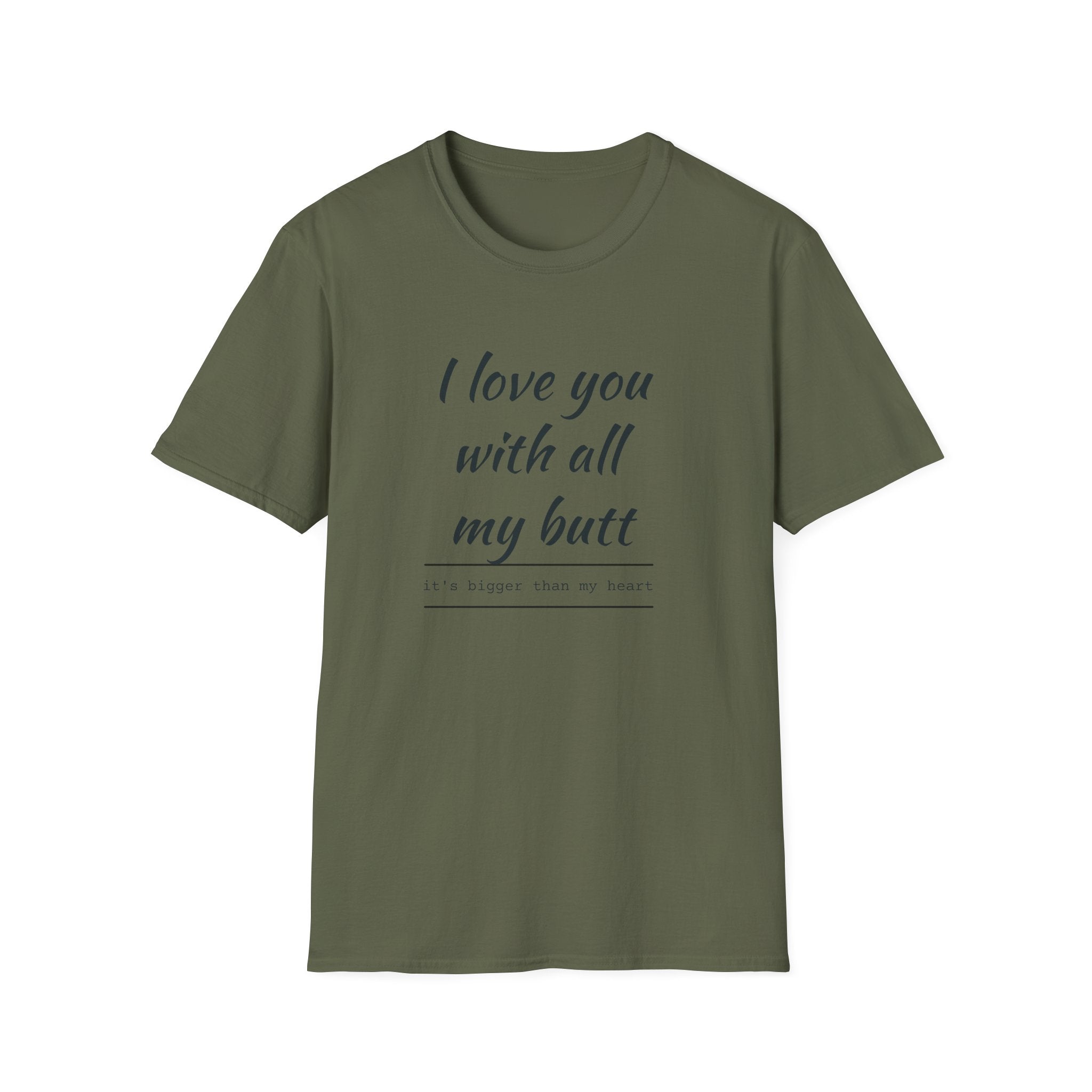 Love You with All My Butt Unisex T-Shirt, Funny Gift for Partner, Cute Couple Tee, Relationship Humor Shirt, Casual Wear