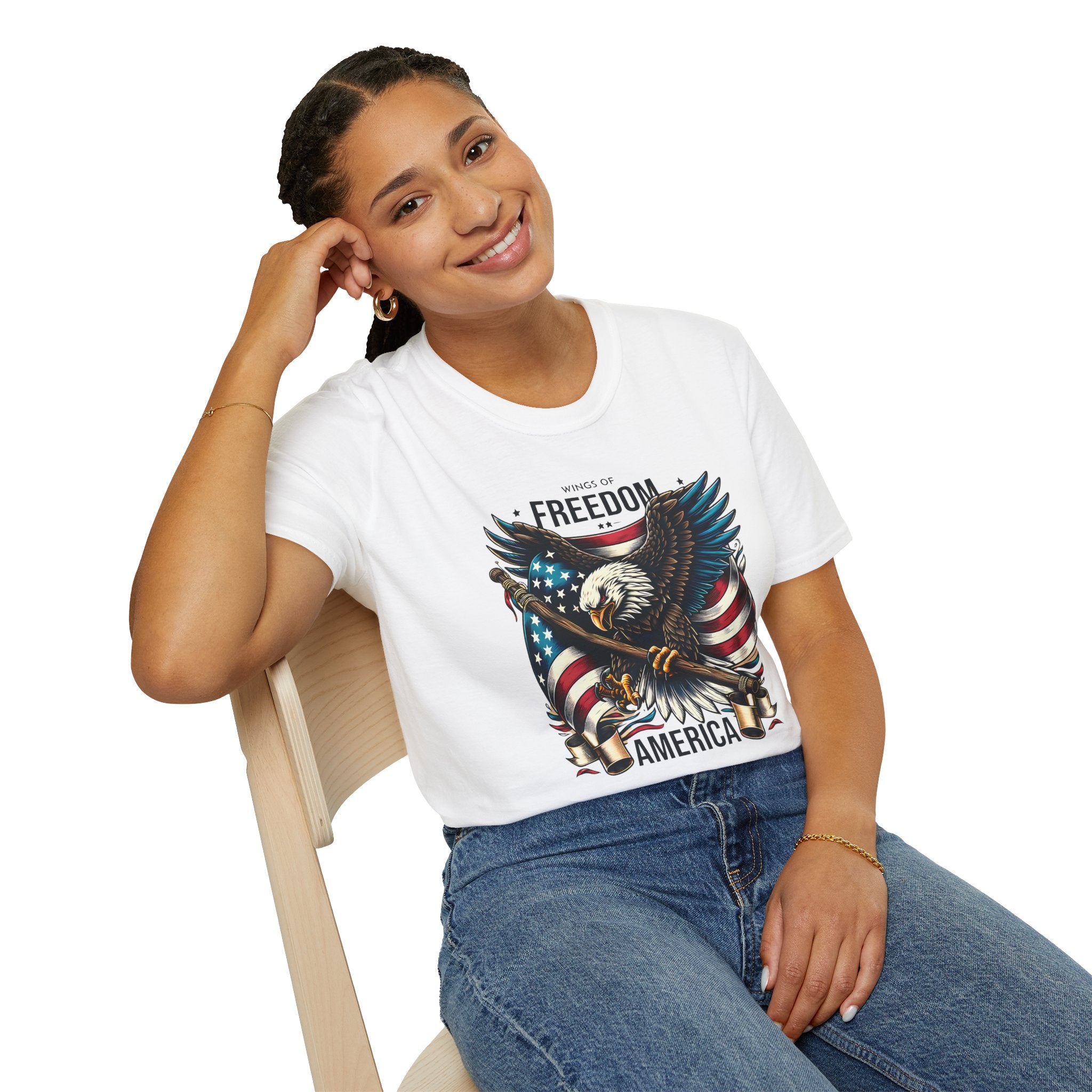 Freedom Eagle T-Shirt — American Flag USA Patriotic Tee (America)