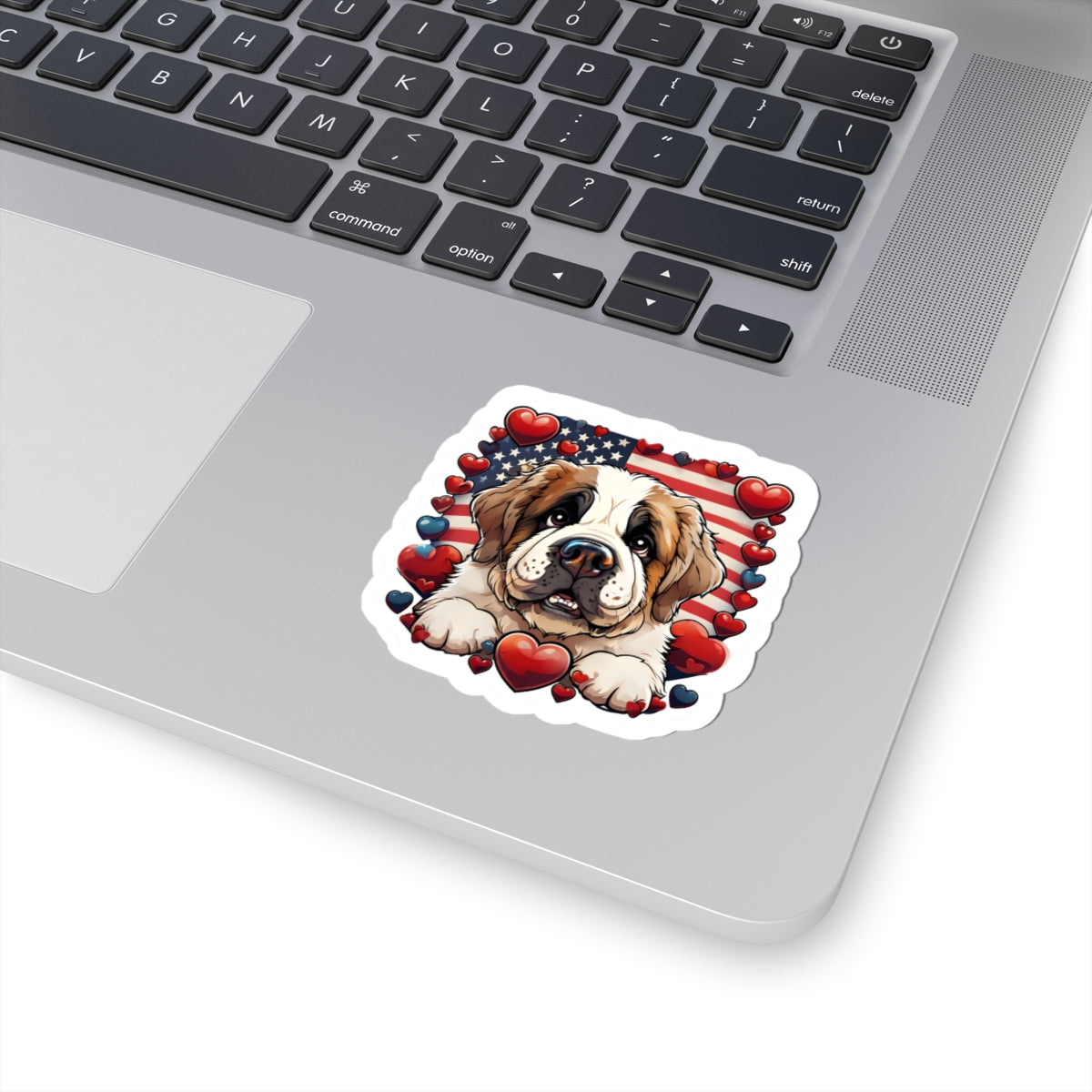 St. Bernard Love Stickers, Dog Lover Decor, Cute Pet Accessories, Valentine's Day Gifts, USA Flag Puppy Stickers