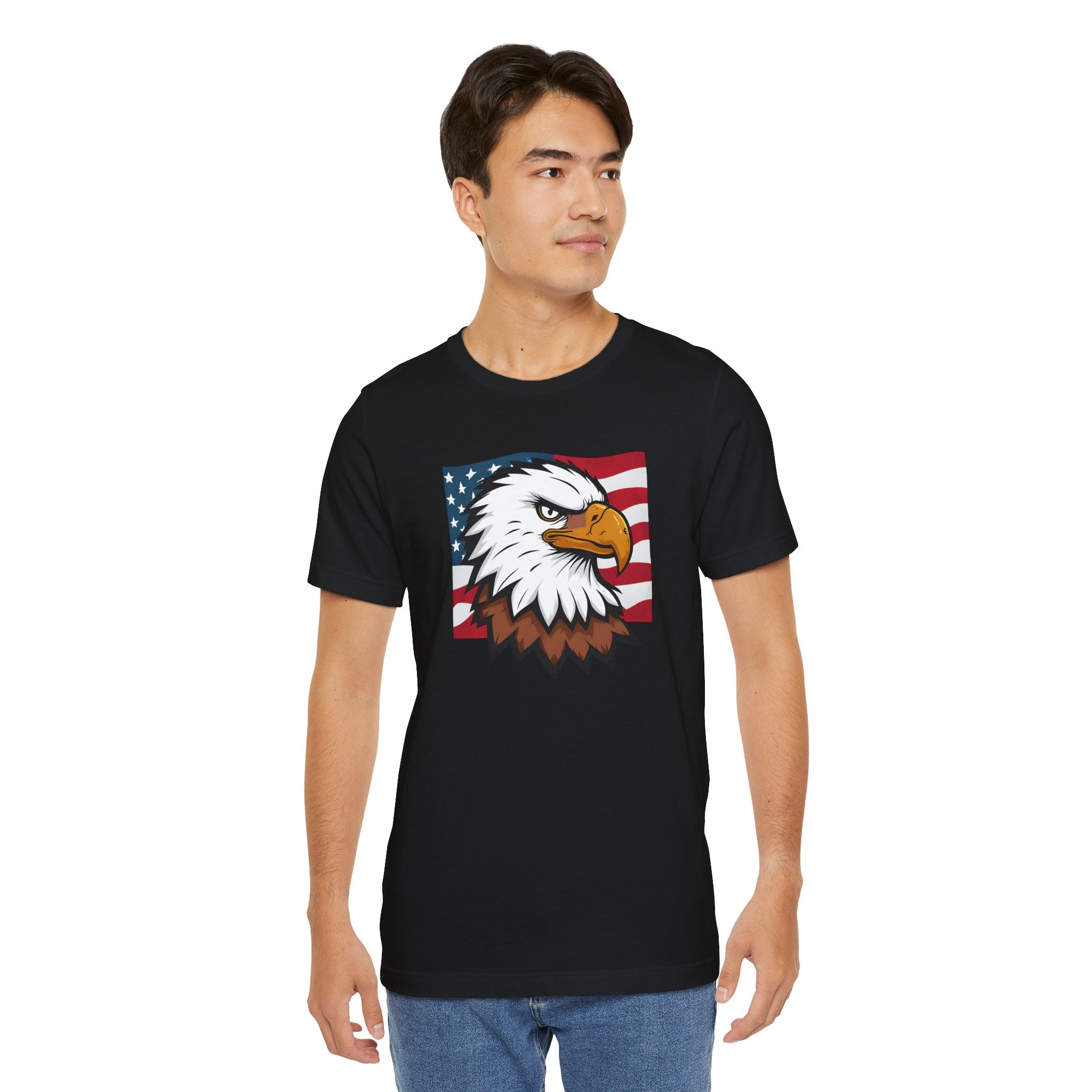 American Eagle Flag T-Shirt — Patriotic Bald Eagle Graphic Tee