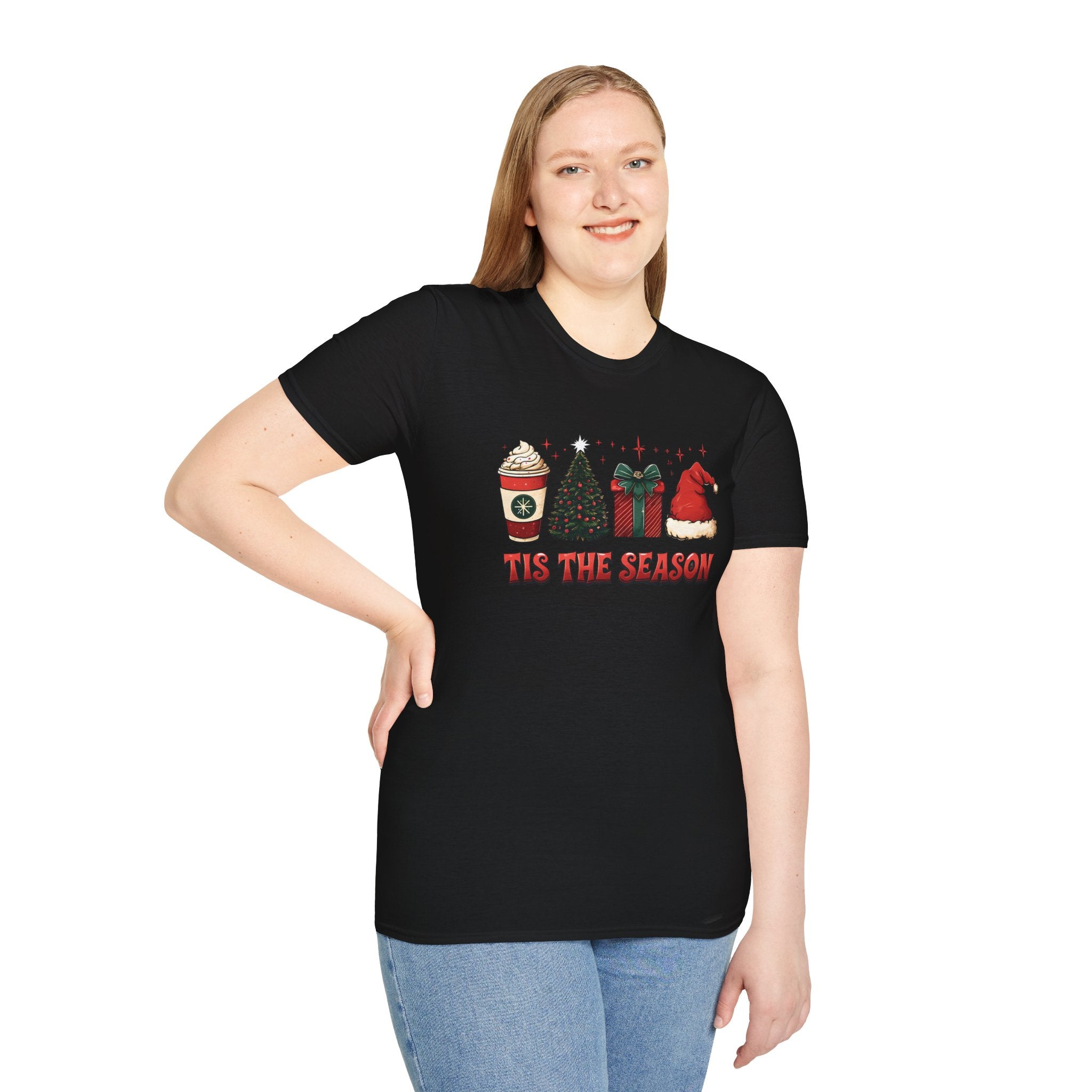 Festive Holiday T-Shirt, Christmas Tee, Unisex Softstyle Shirt, 'Tis the Season Apparel, Perfect for Parties, Gifts, Celebrations