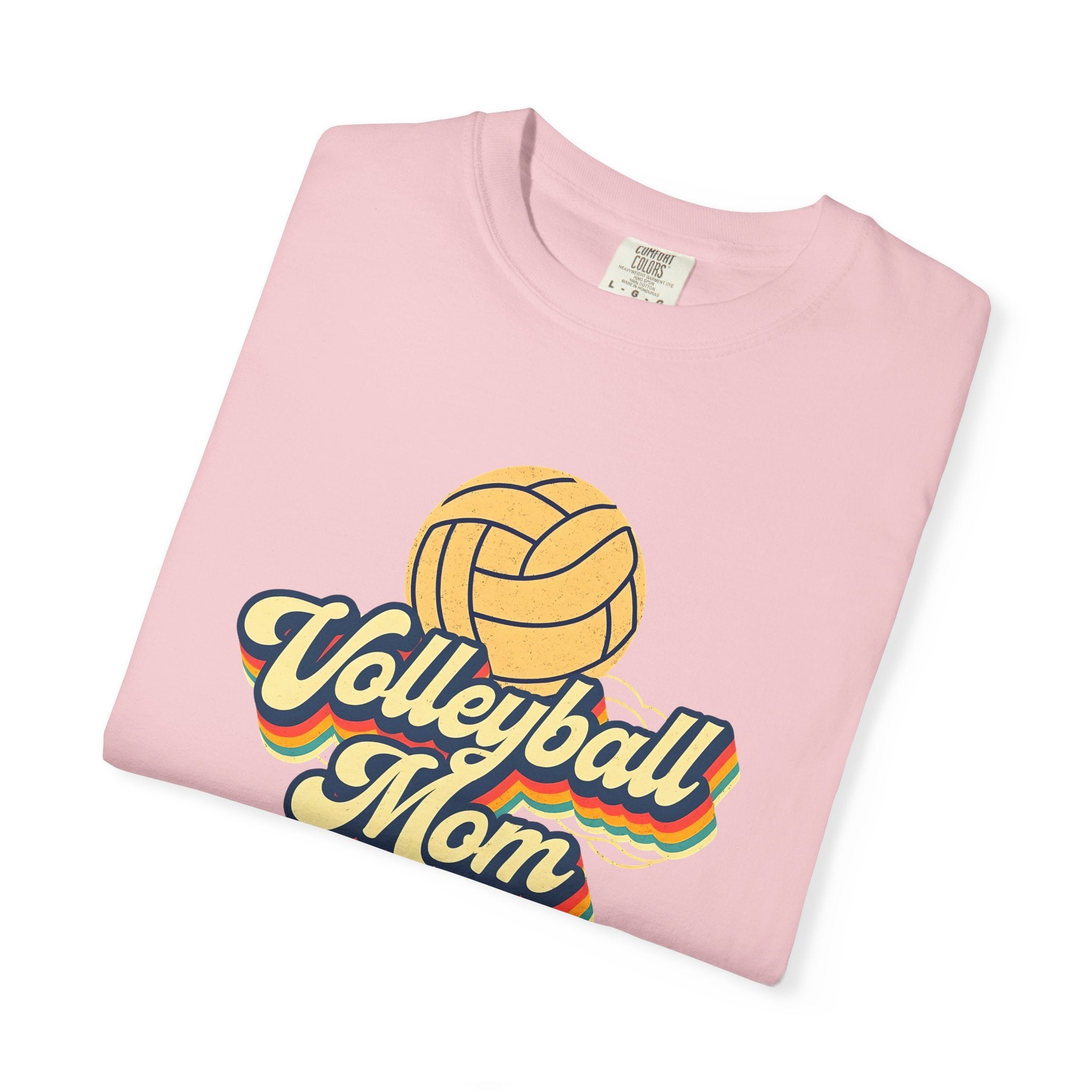 Volleyball Mom T-Shirt, Unisex Garment-Dyed Tee for Sports Lovers, Great for Gifts, Casual Wear, Volleyball Events, Mother’s Day