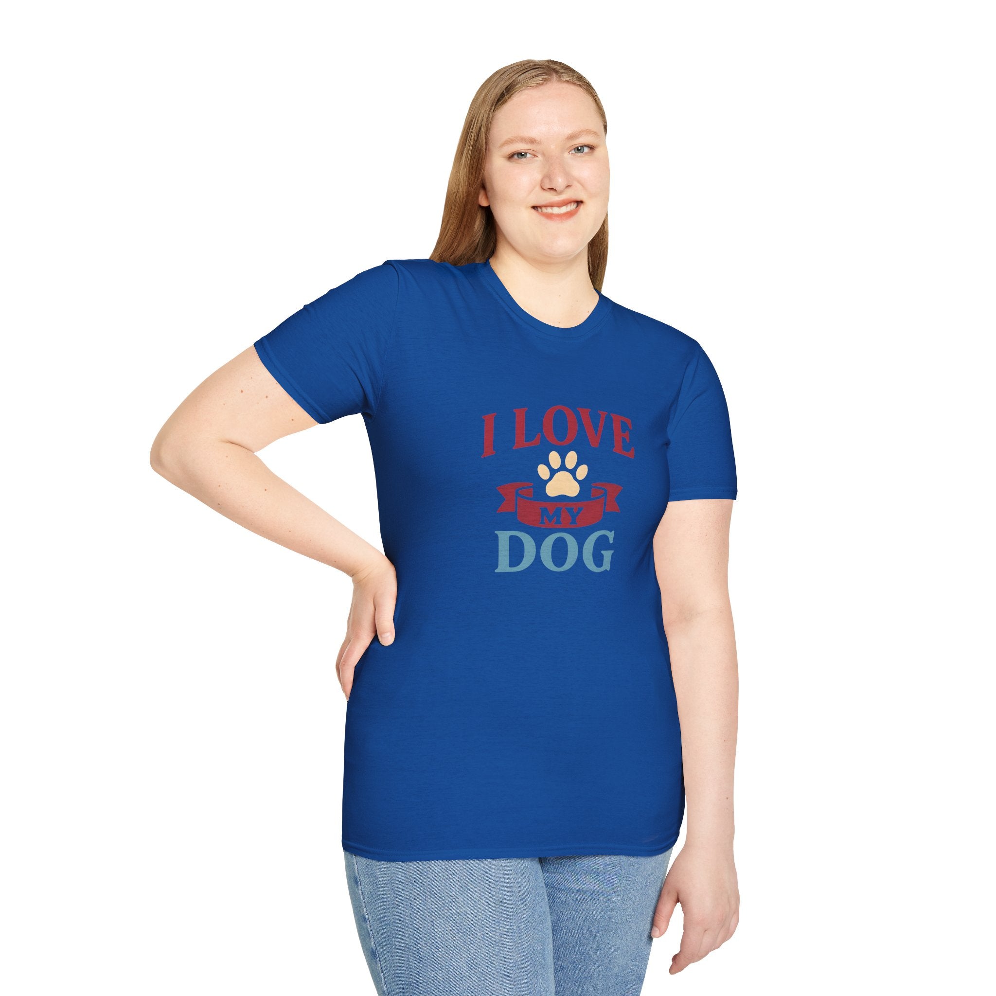 I Love My Dog Unisex Softstyle T-Shirt, Dog Lover Gift, Pet Owner Tee, Dog Mom/Dad Shirt, Casual Wear, Birthday Gift