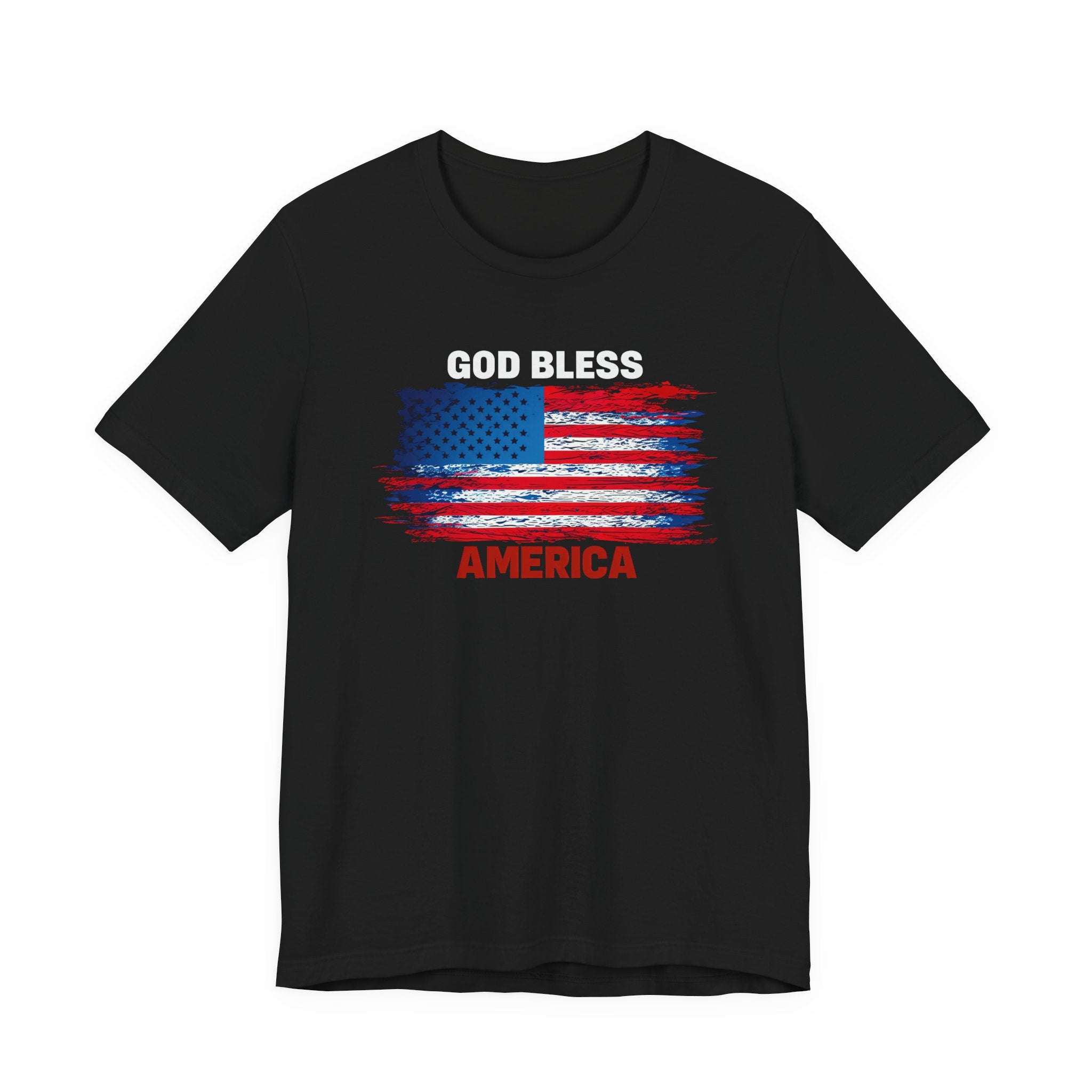 God Bless America T-Shirt - Distressed Flag Patriotic Tee for 4th of July