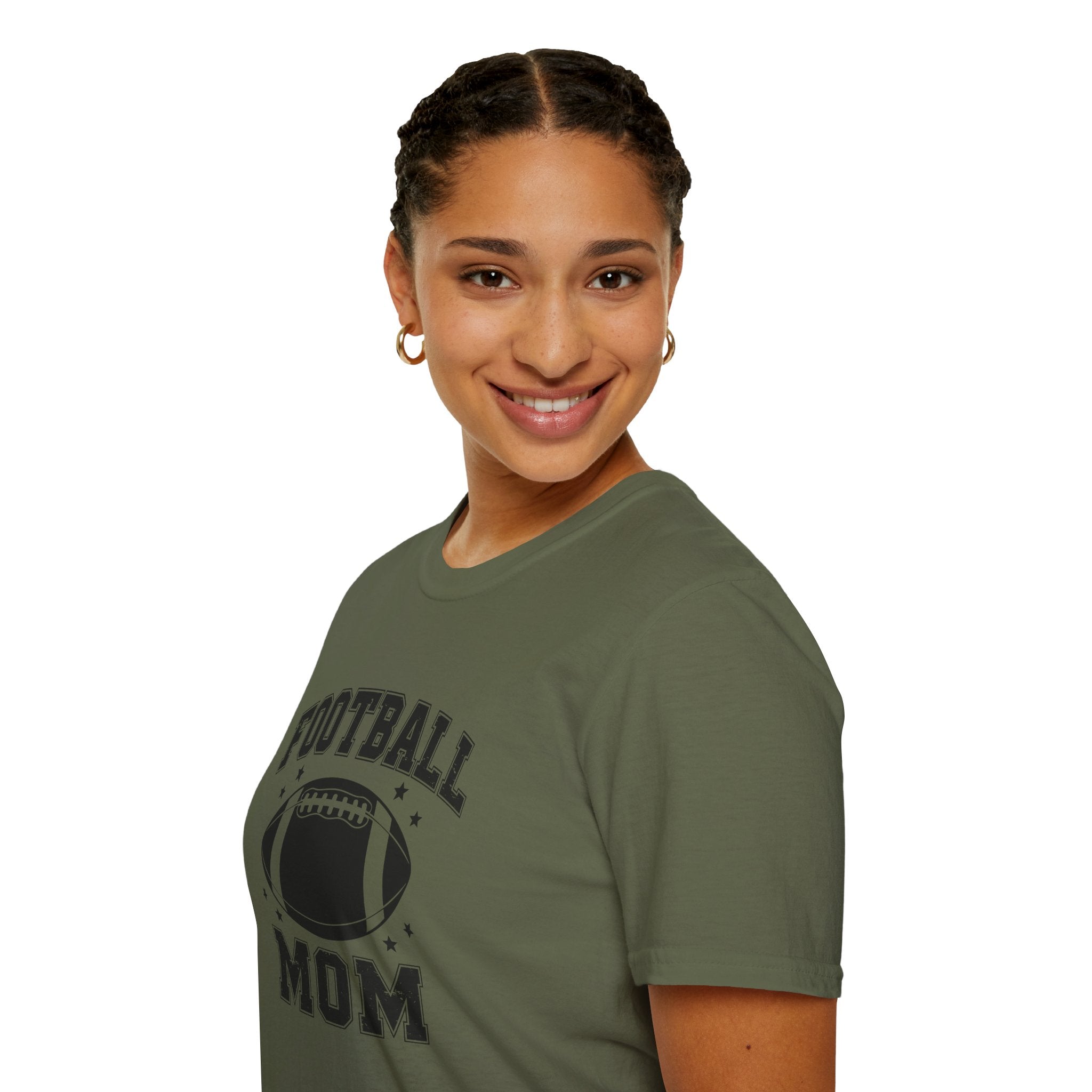 Football Mom Unisex Softstyle T-Shirt, Perfect Gift for Sports Moms, Game Day Tee, Team Spirit Shirt, Gift for Football Lovers