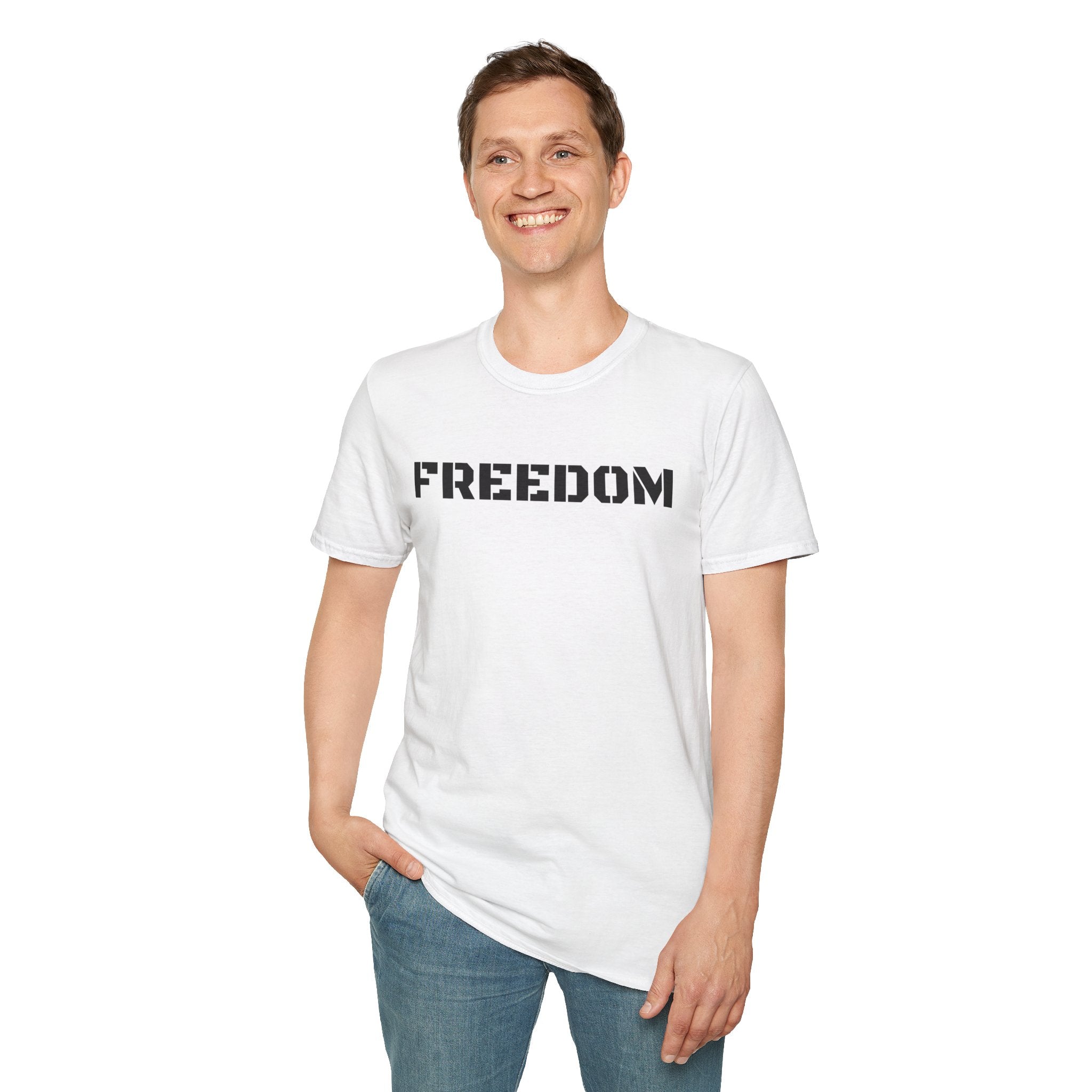 Freedom Cross T-Shirt — American Flag Distressed Cross Graphic Tee