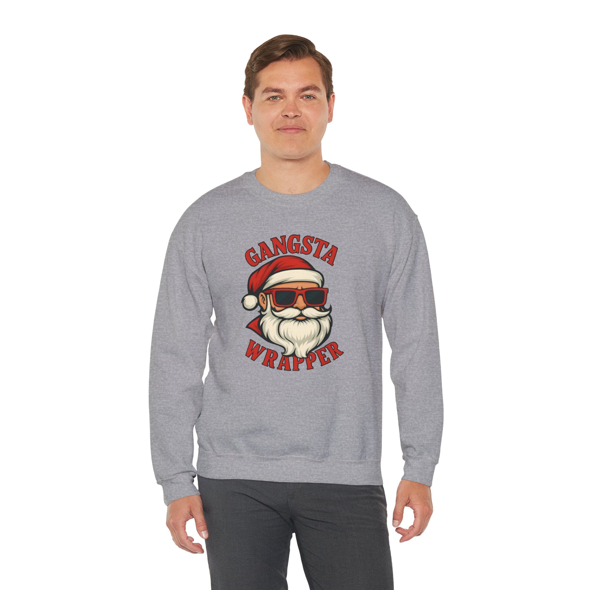 Gangsta Wrapper Crewneck Sweatshirt – Funny Christmas Apparel for Holiday Cheer