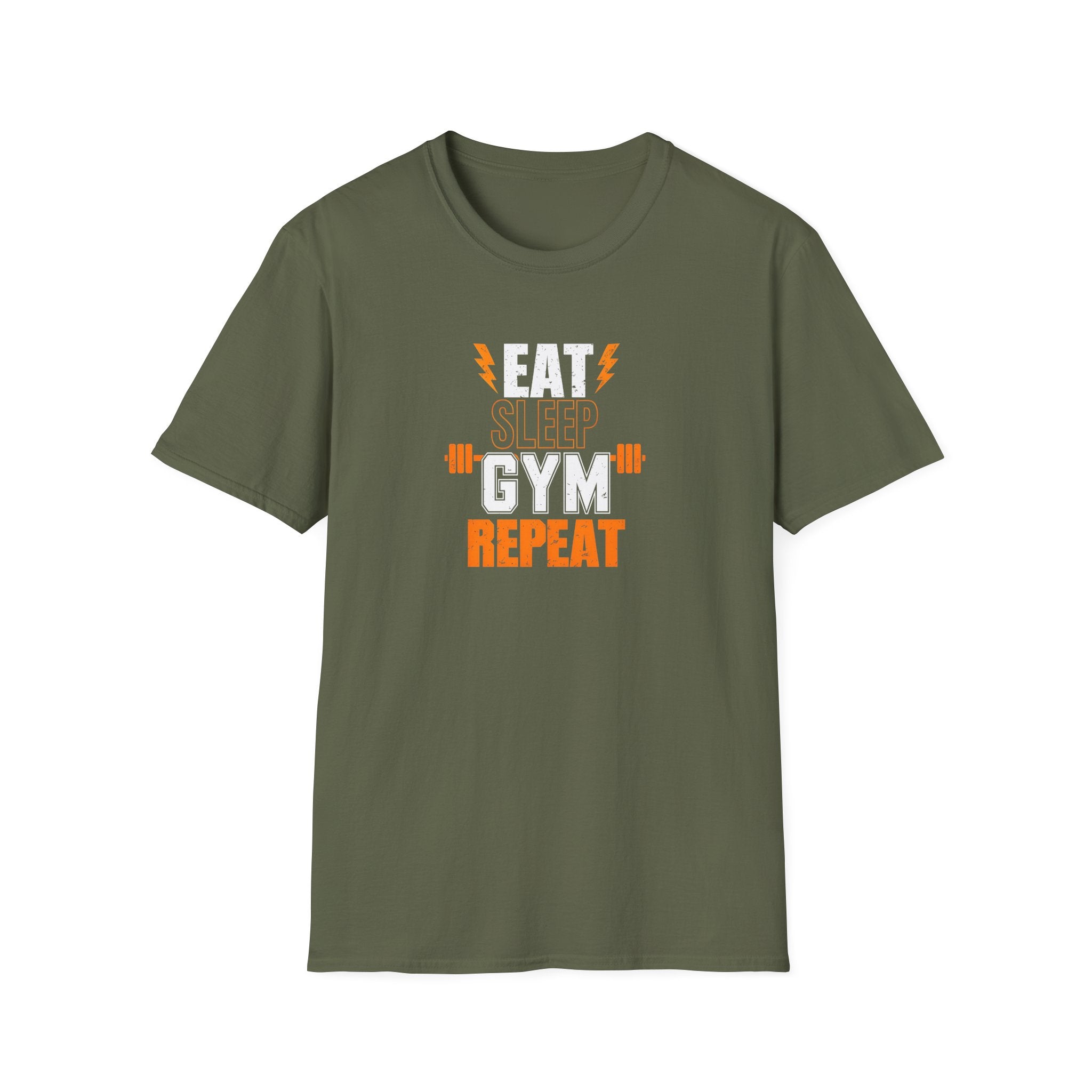 Gym Motivation Unisex Softstyle T-Shirt – Eat Sleep Gym Repeat