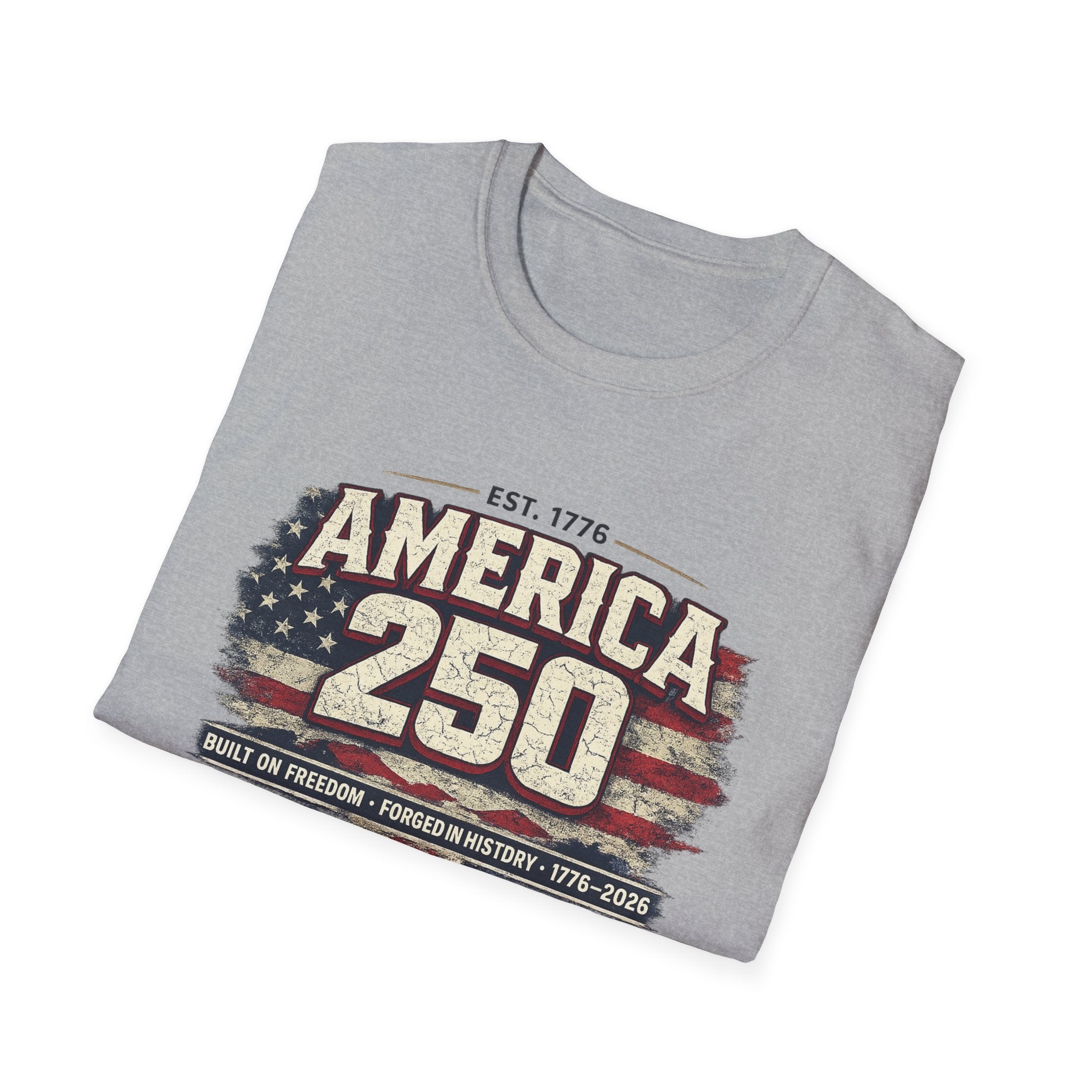 America 250 Vintage Flag T-Shirt — 1776–2026 Patriotic Independence Tee