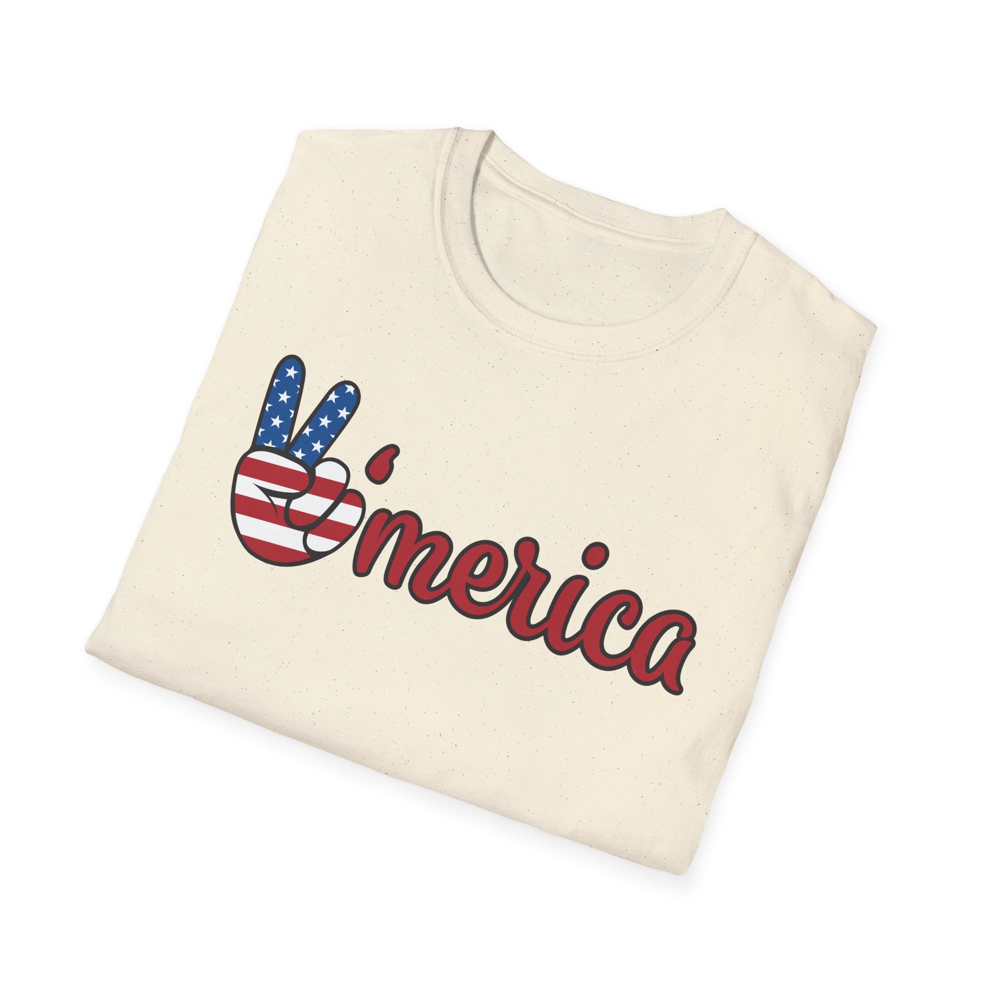 Patriotic Peace T-Shirt for Unisex, Casual Wear, Independence Day Gift, Summer Style, Comfortable Tee