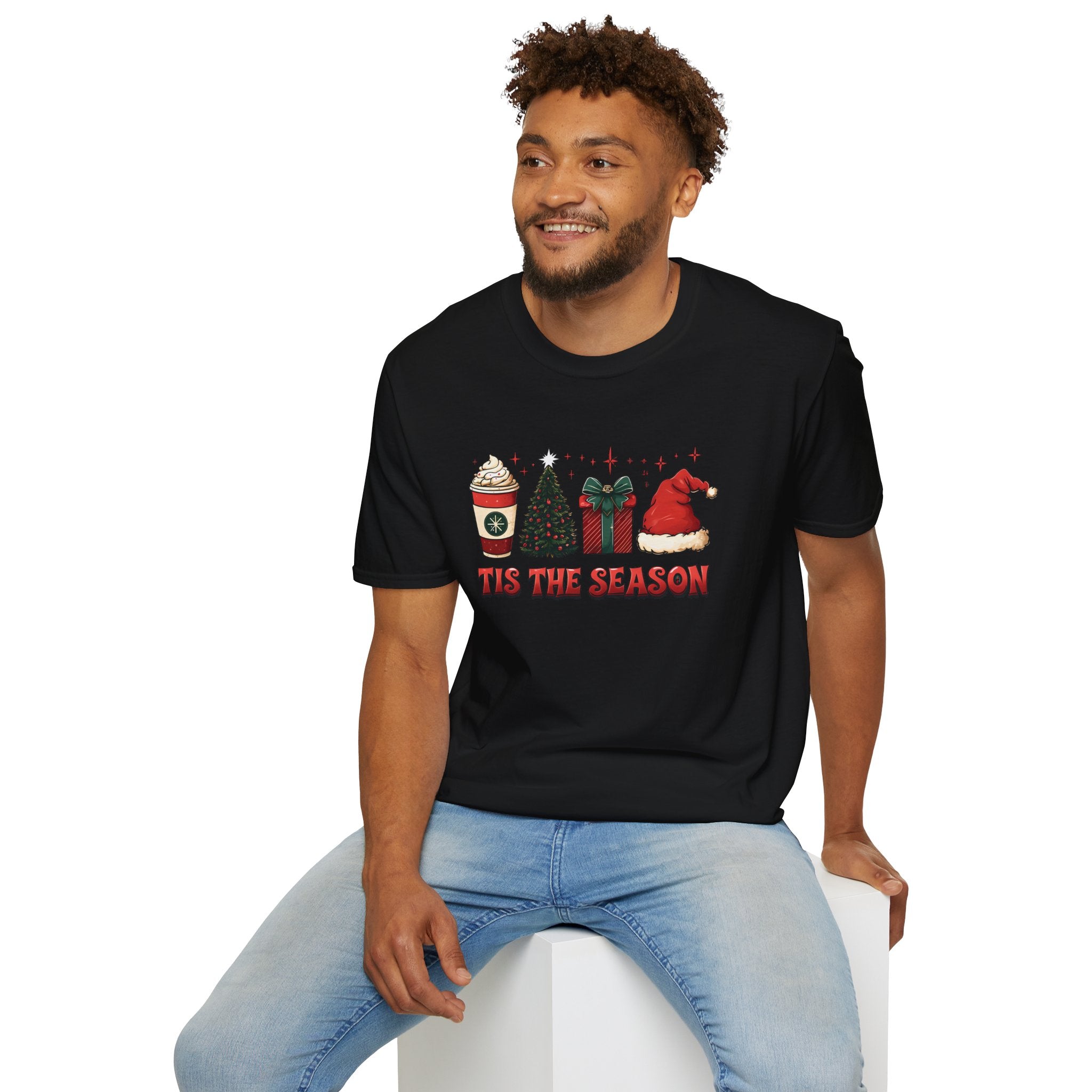Festive Holiday T-Shirt, Christmas Tee, Unisex Softstyle Shirt, 'Tis the Season Apparel, Perfect for Parties, Gifts, Celebrations