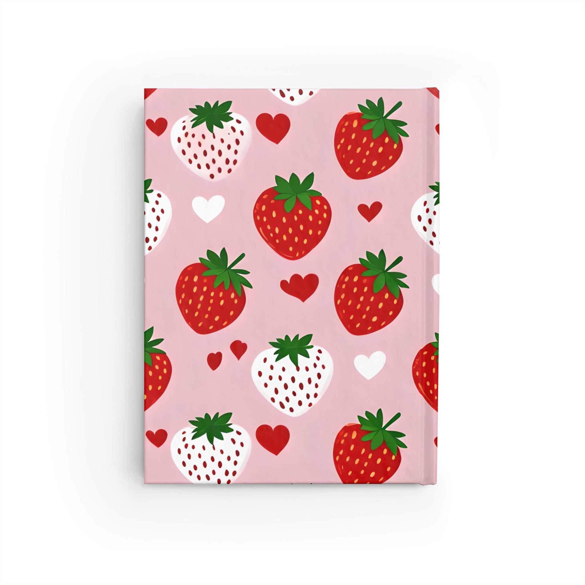 Cute Strawberry Journal with Hearts for Note-Taking, Diaries, Gifts, Journal Keepers, and Students