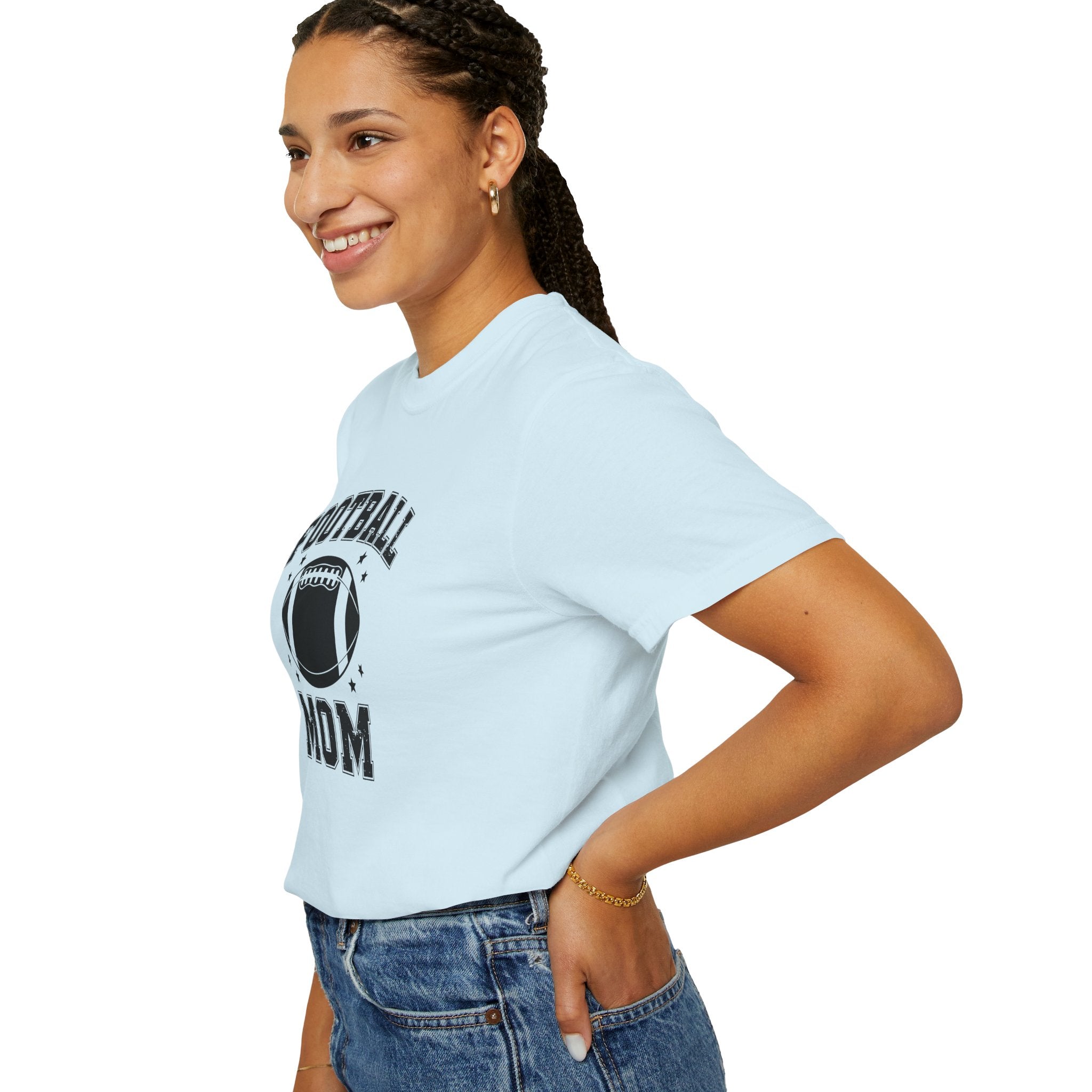 Football Mom T-Shirt, Unisex Garment-Dyed Tee for Game Day, Sports Mom Gift, Team Spirit Shirt, Casual Comfort Wear