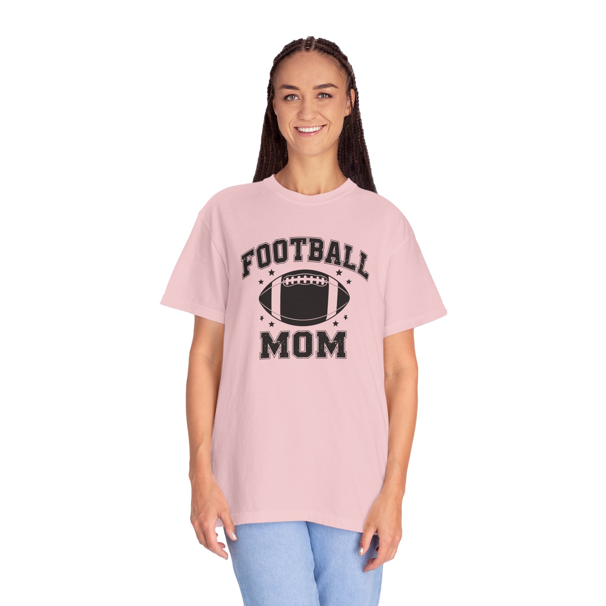 Football Mom T-Shirt, Unisex Garment-Dyed Tee for Game Day, Sports Mom Gift, Team Spirit Shirt, Casual Comfort Wear