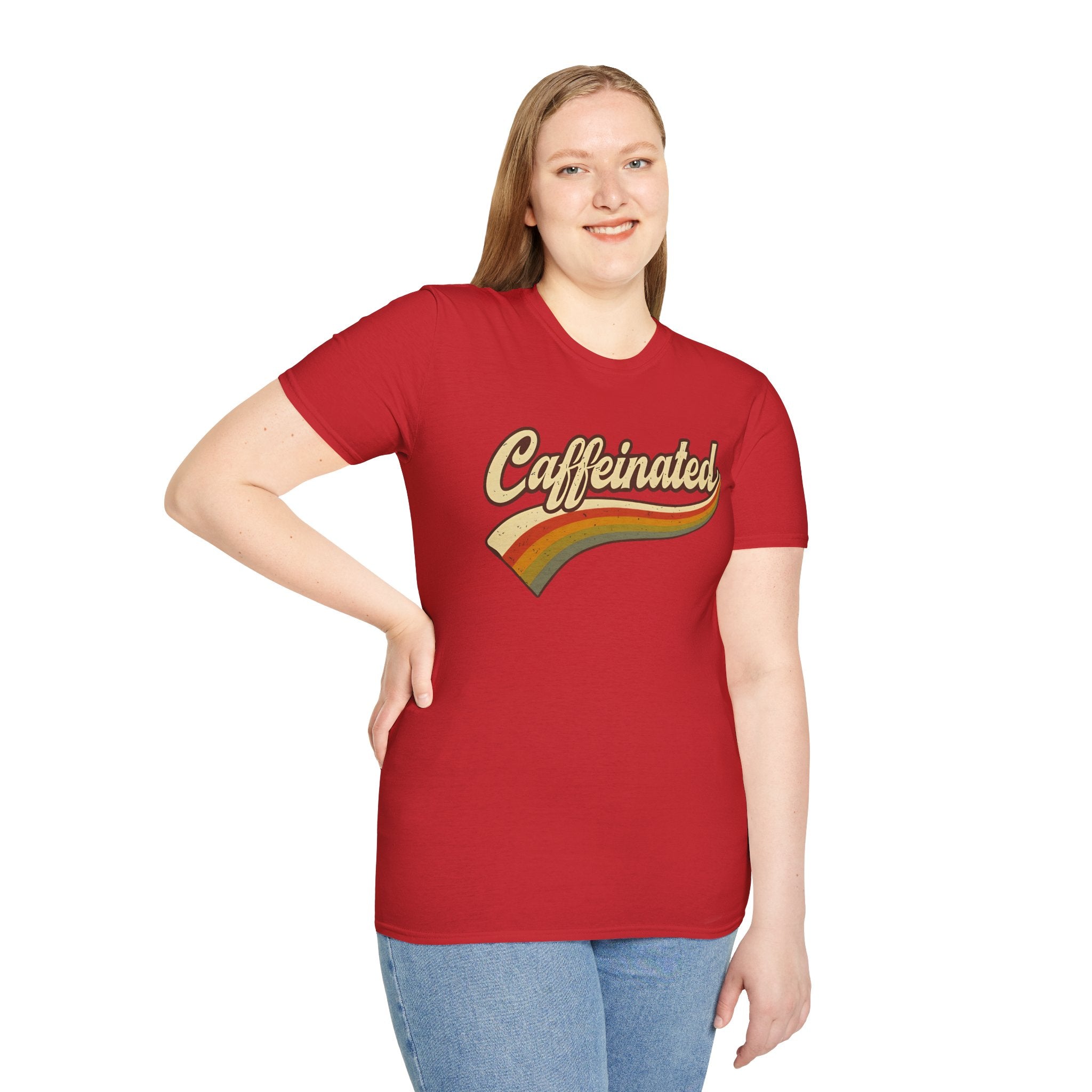 Caffeinated Retro Unisex Softstyle T-Shirt