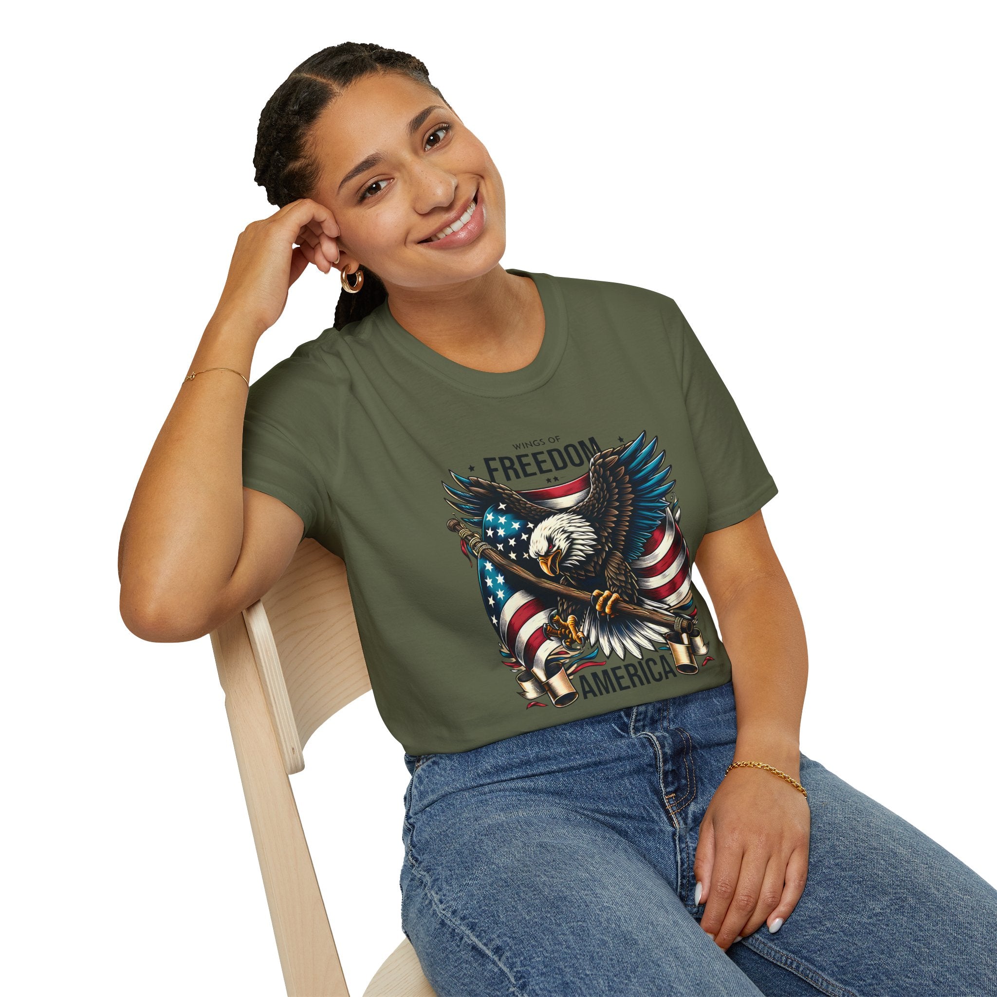 Freedom Eagle T-Shirt — American Flag USA Patriotic Tee (America)