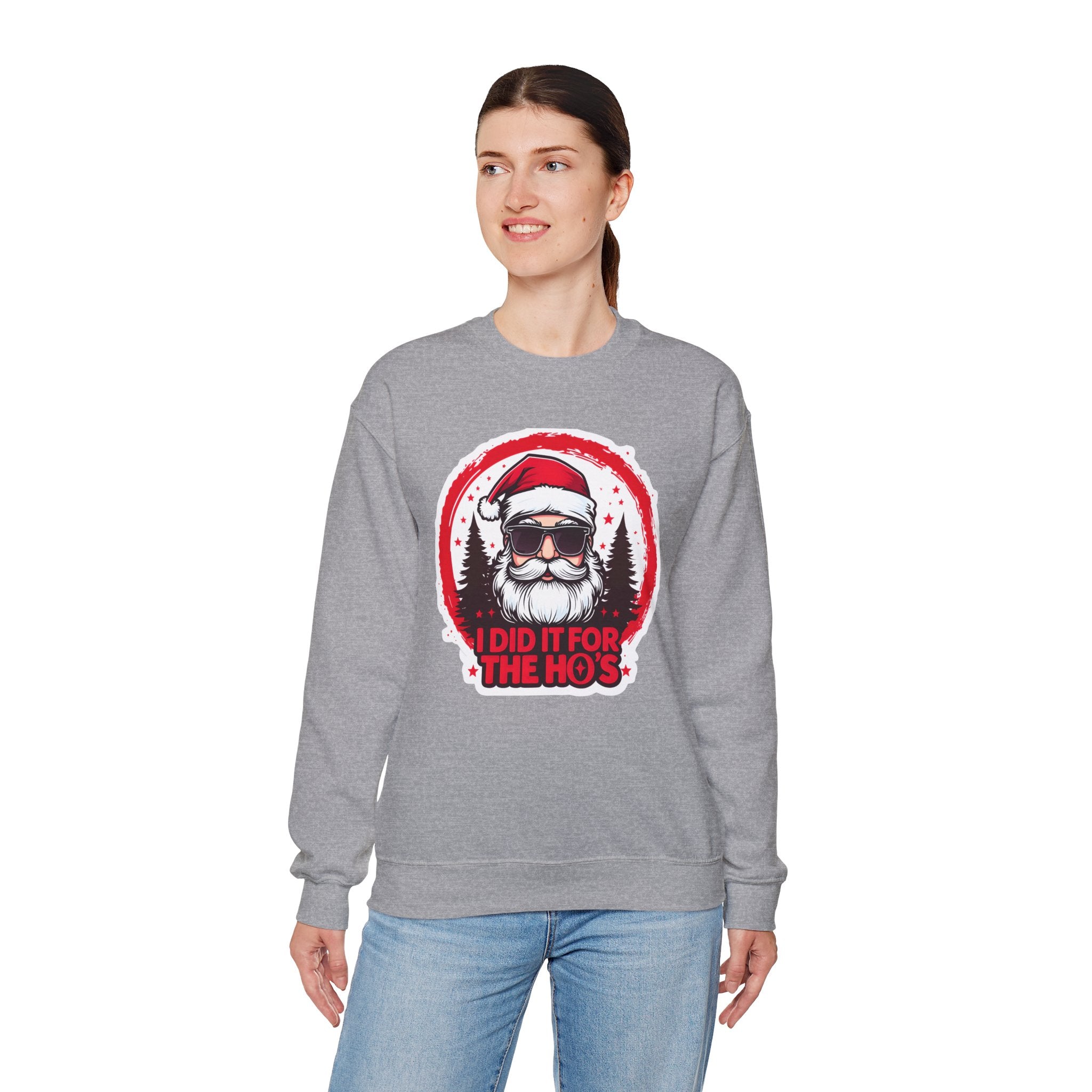 Funny Christmas Sweatshirt, Santa Graphic Crewneck, Holiday Gift for Him/Her, Festive Apparel for Parties, Winter Wear
