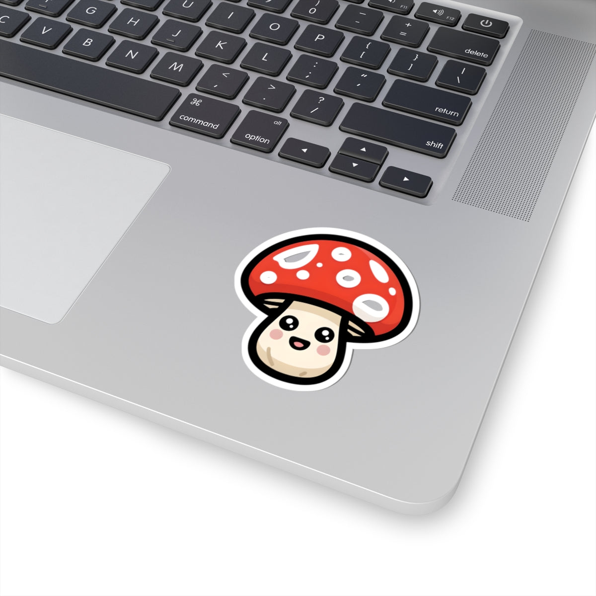 Whimsical Mushroom Kiss-Cut Stickers - Cute Red Spotted Design for Laptop & Journals
