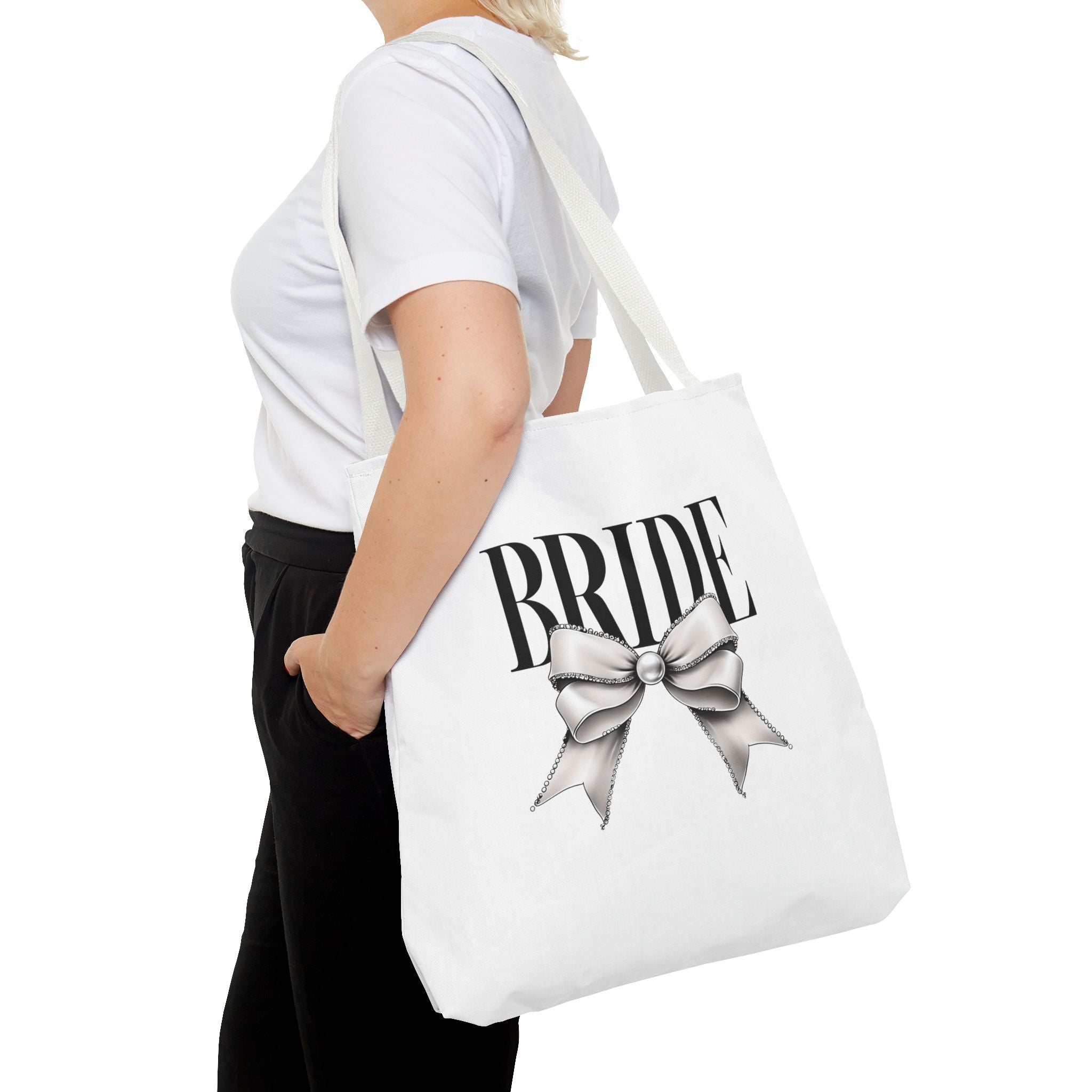 Elegant Bride Tote Bag with Bow Design