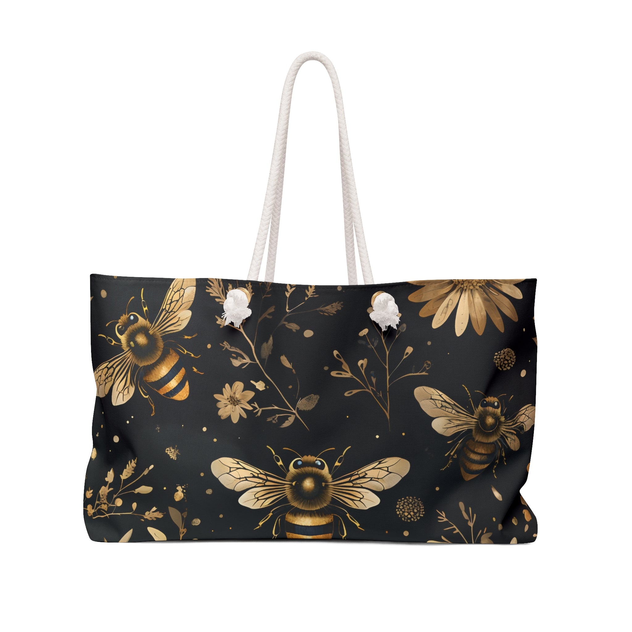 Floral Bee Weekender Bag - Stylish Travel Tote for Nature Lovers
