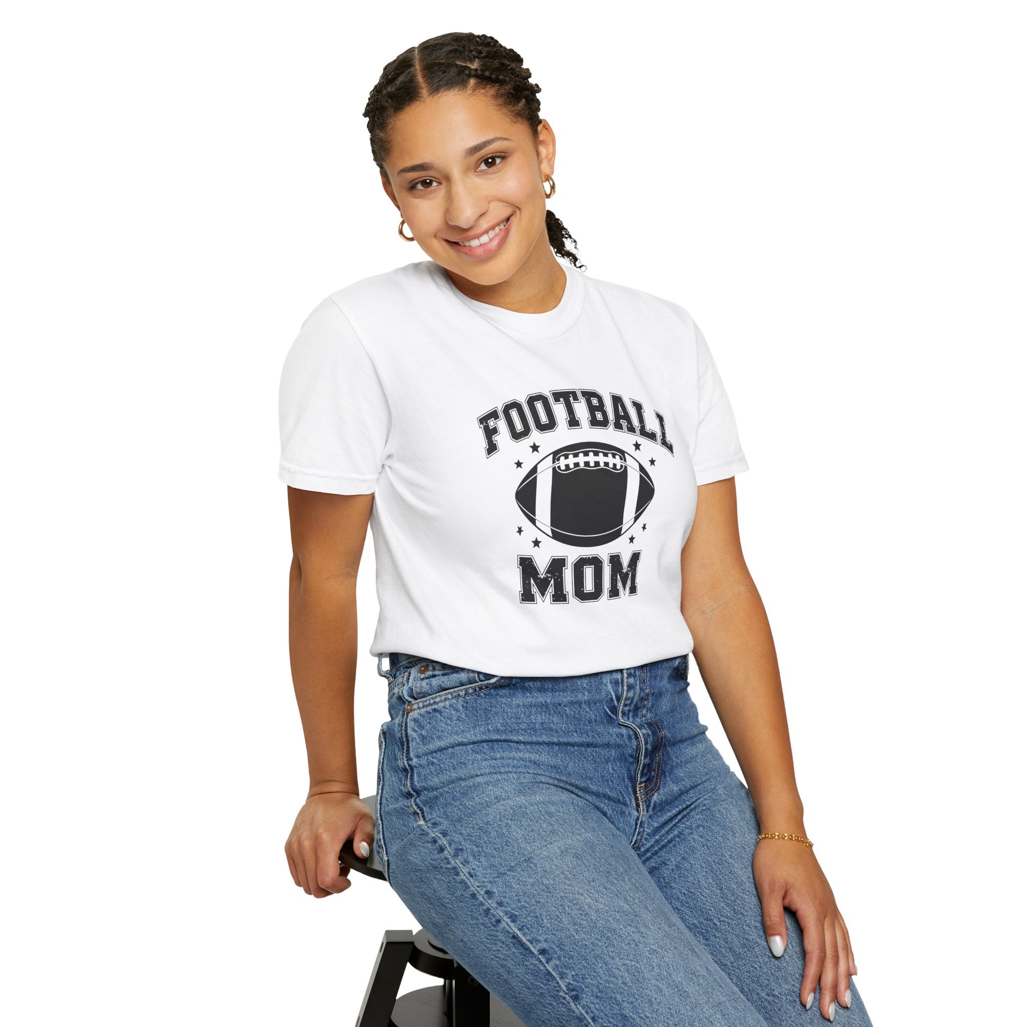 Football Mom T-Shirt, Unisex Garment-Dyed Tee for Game Day, Sports Mom Gift, Team Spirit Shirt, Casual Comfort Wear