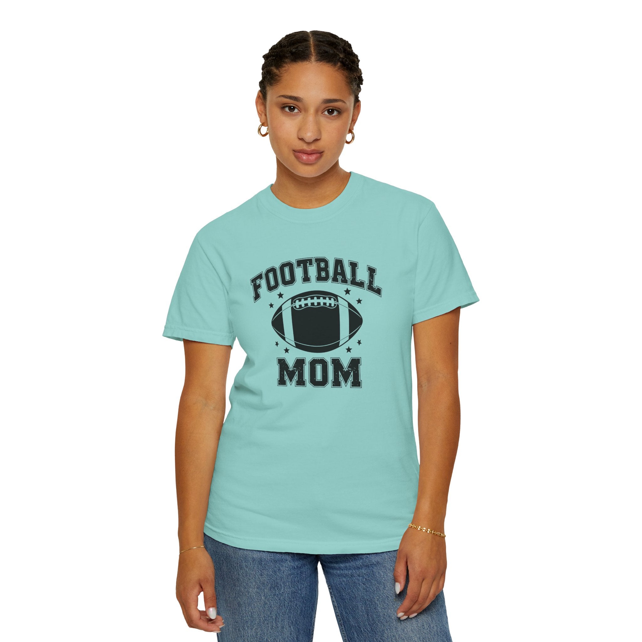 Football Mom T-Shirt, Unisex Garment-Dyed Tee for Game Day, Sports Mom Gift, Team Spirit Shirt, Casual Comfort Wear