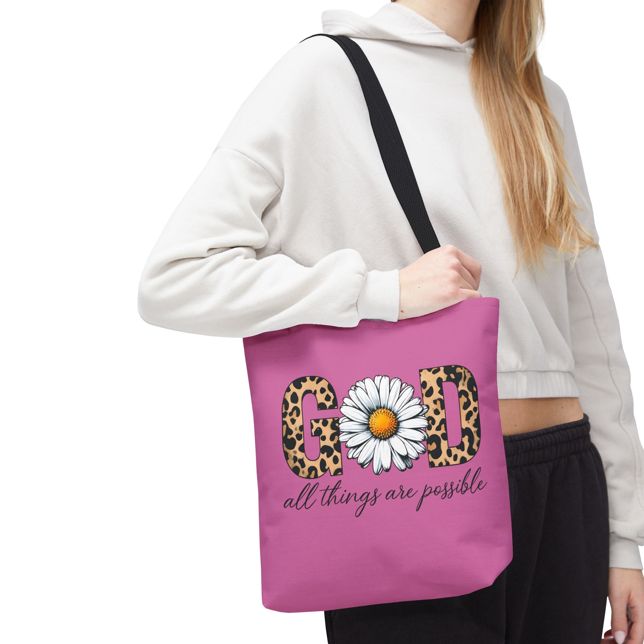 Floral Inspirational Tote Bag - All Things Are Possible
