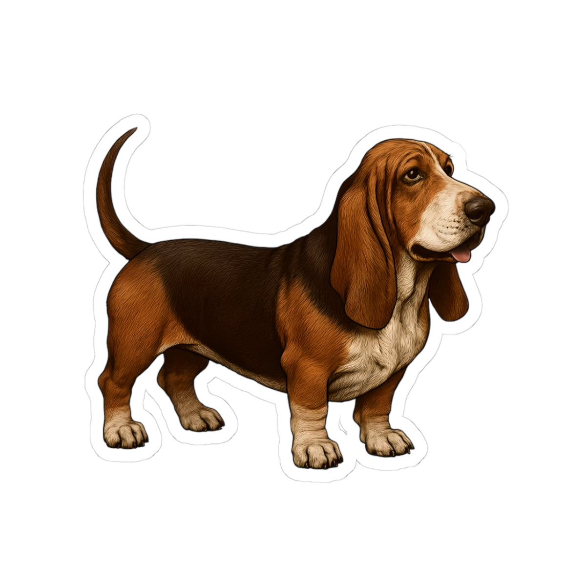 Basset Hound Kiss-Cut Stickers | Dog Lover Gift, Laptop Decor, Pet Accessories, Cute Dog Stickers, Animal Stickers