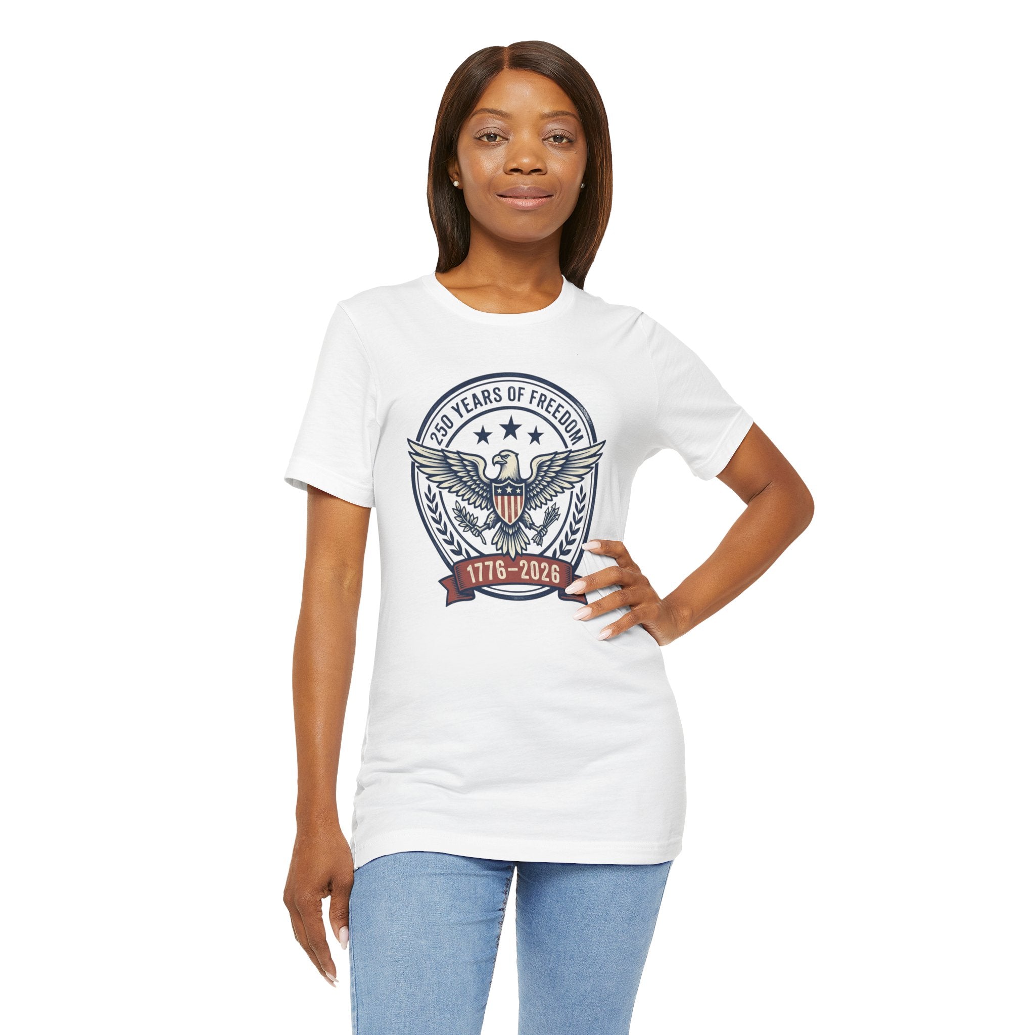 1776–2026 Eagle Crest T-Shirt | Retro Americana 4th of July, Stars & Stripes