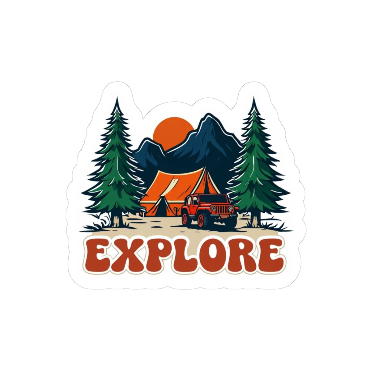 Outdoor Adventure Kiss-Cut Stickers - Explore Nature Design