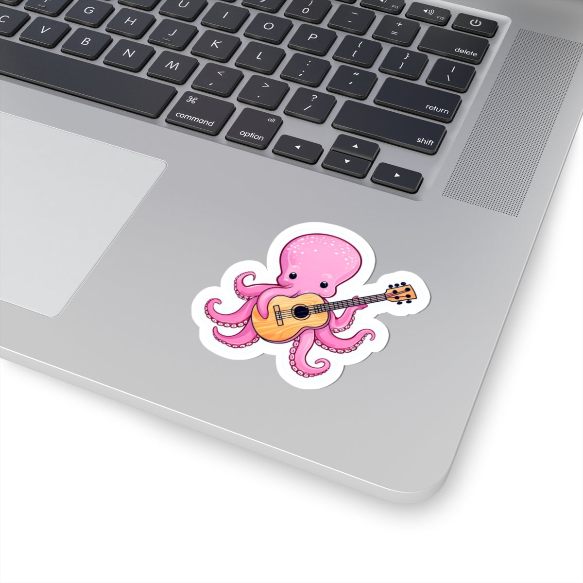 Whimsical Octopus Guitarist Kiss-Cut Stickers - Fun Marine Life Decals for Music Lovers