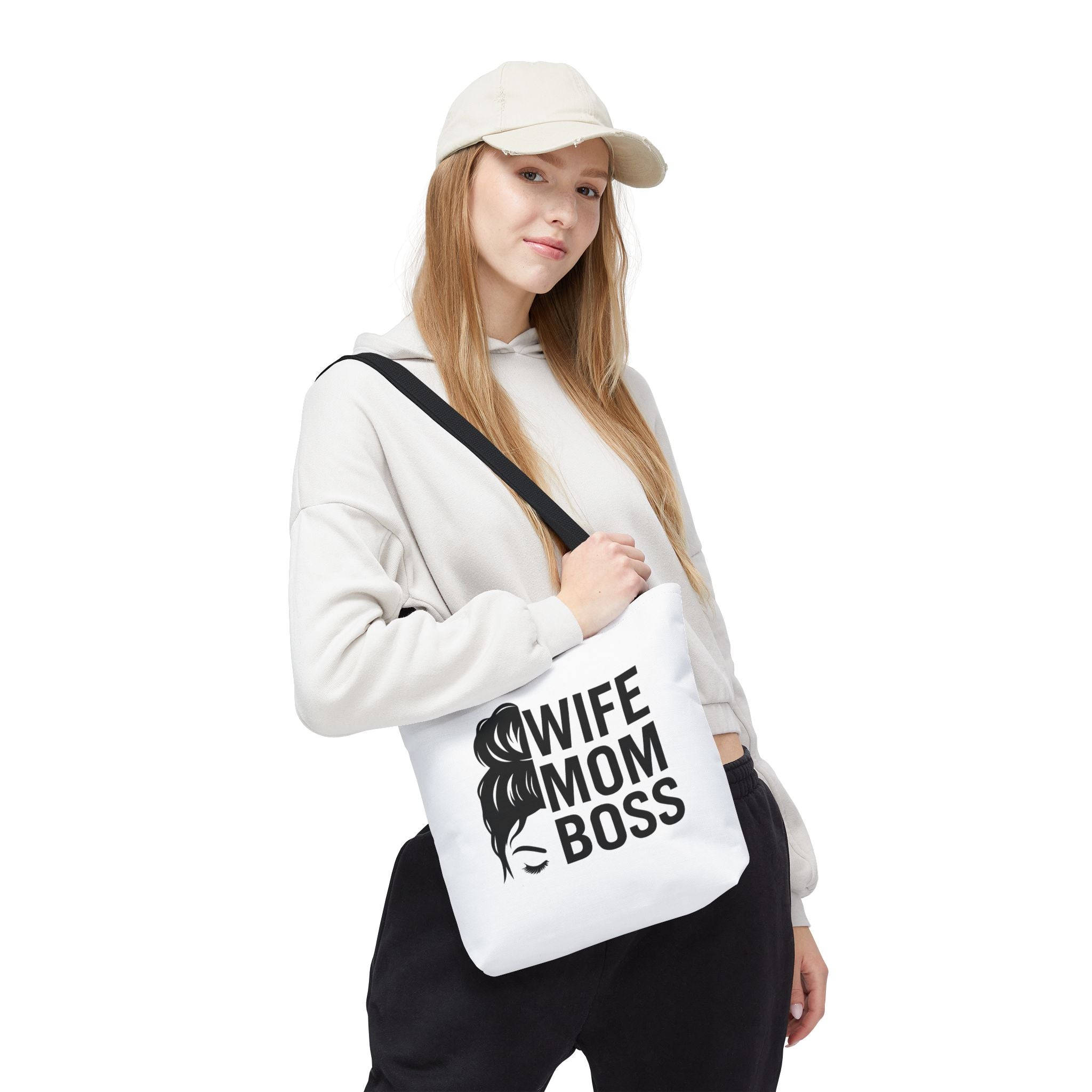 Wife Mom Boss Tote Bag - Chic, Durable Tote for Moms, Stylish Carry-All, Gift for Mother's Day, Work, and Everyday Use