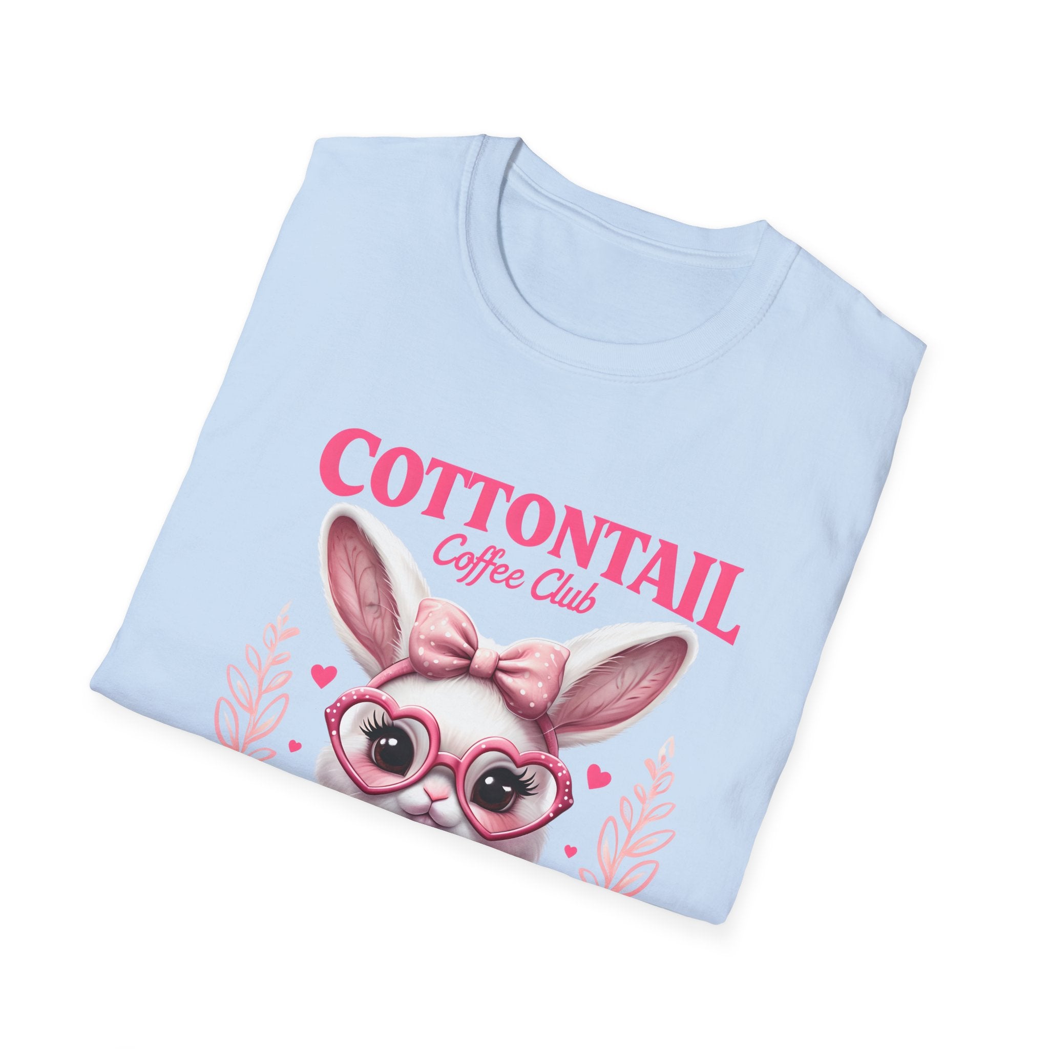 Cottontail Coffee Club Tee — Cute Bunny Holding Latte Graphic T-Shirt