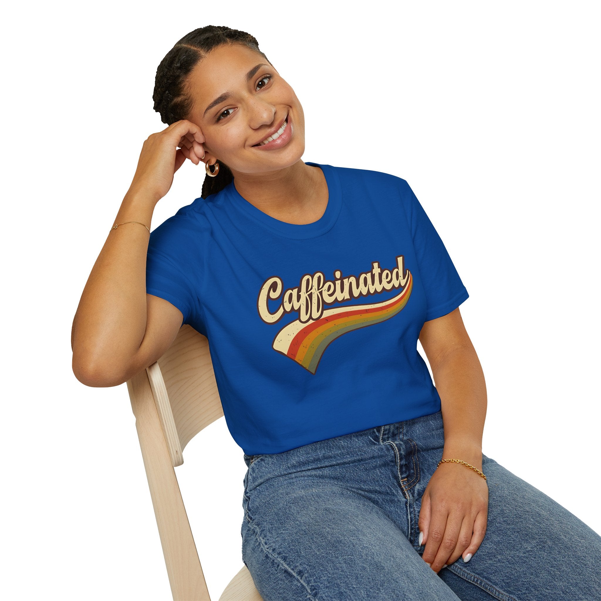 Caffeinated Retro Unisex Softstyle T-Shirt