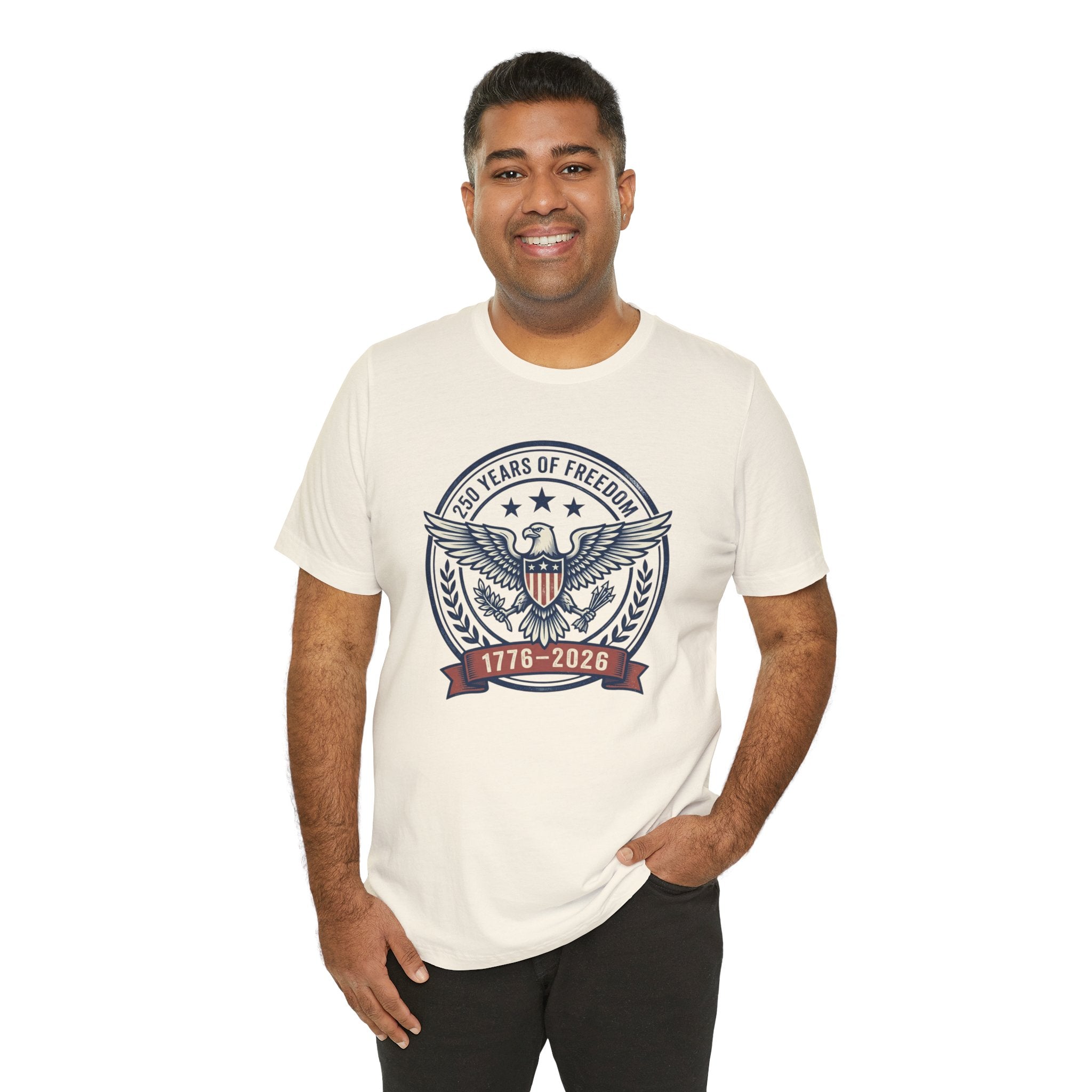 1776–2026 Eagle Crest T-Shirt | Retro Americana 4th of July, Stars & Stripes