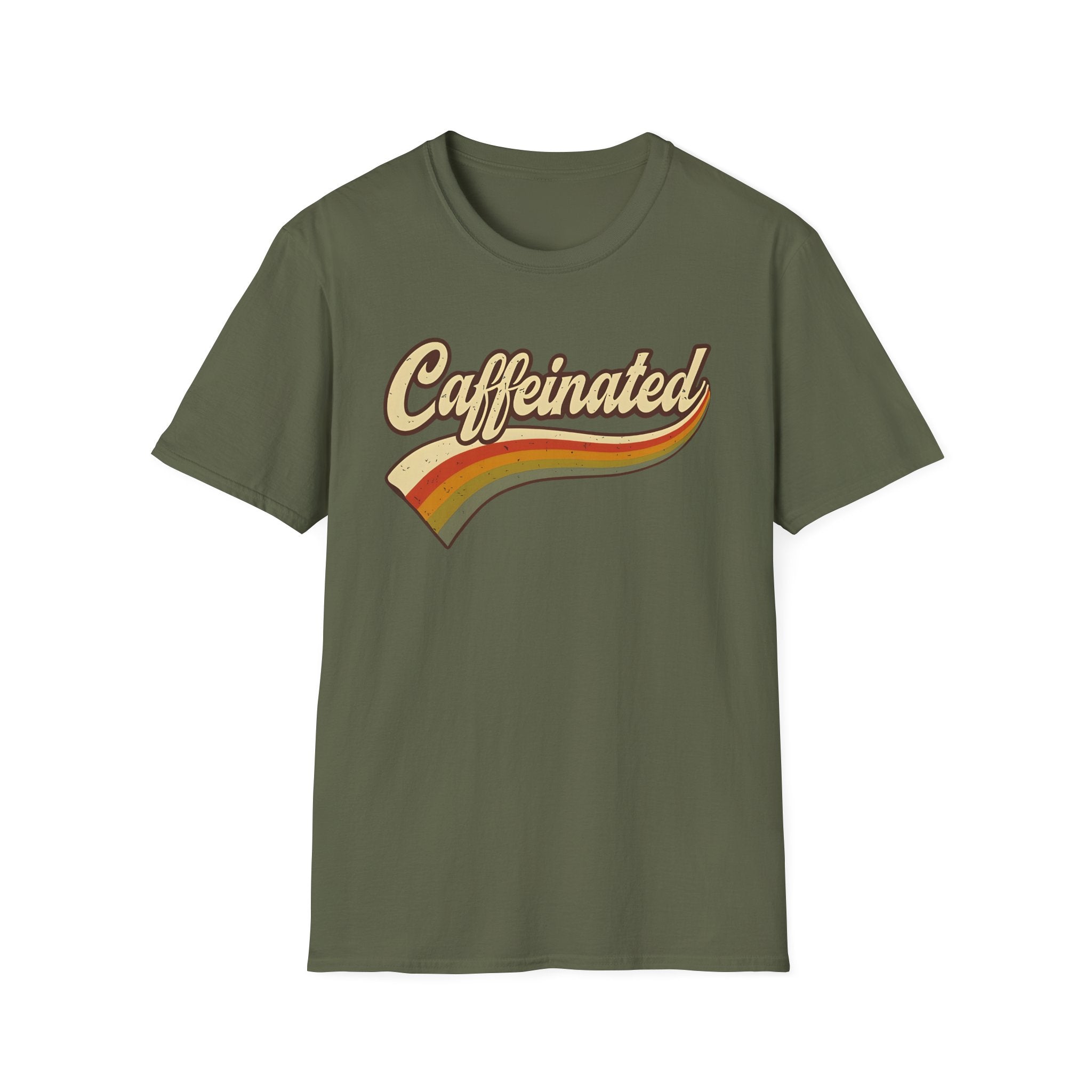 Caffeinated Retro Unisex Softstyle T-Shirt